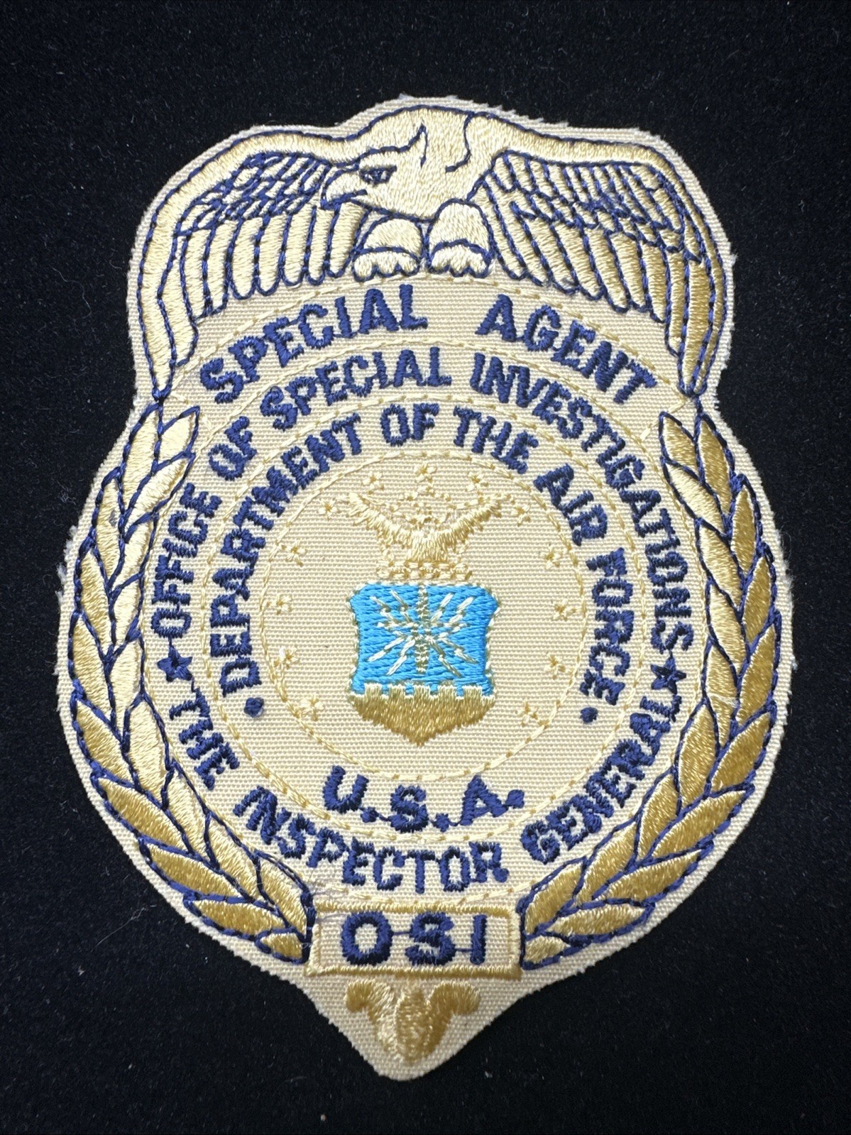 Vtg Obsolete 80’s Air Force Special Agent Patch Inspector General Investigations