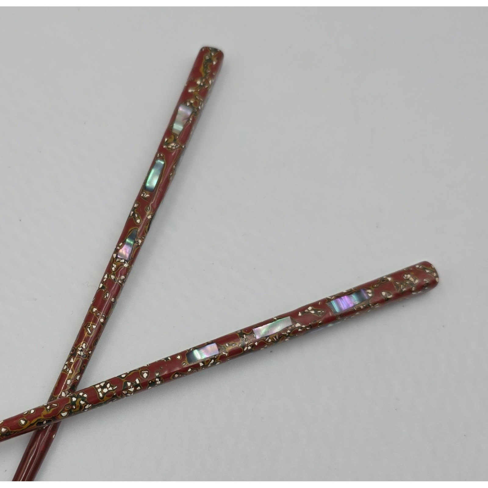 VTG Wakasa Nuri Japanese Lacquer Chopsticks Mother of Pearl Inlay 6.5