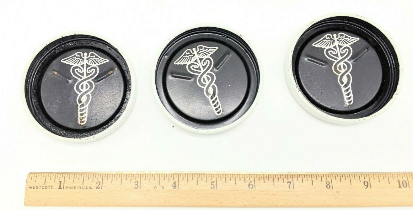 Vintage 60s MCM Ashtray Set Caduceus Primal Life Energy Symbol of Hermes Mercury