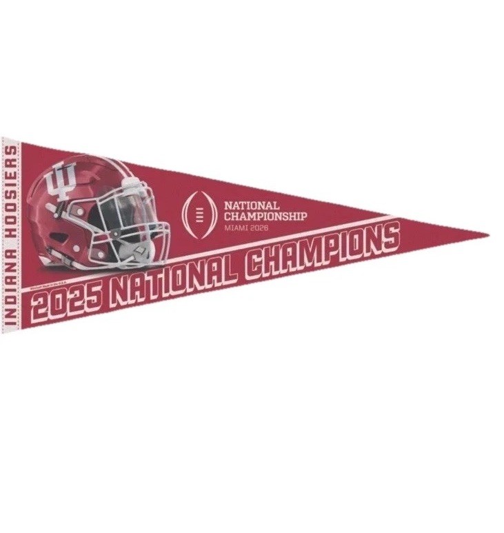 2025 Indiana Hoosiers CFP National Champions Team WinCraft Pennant NWT 12x30