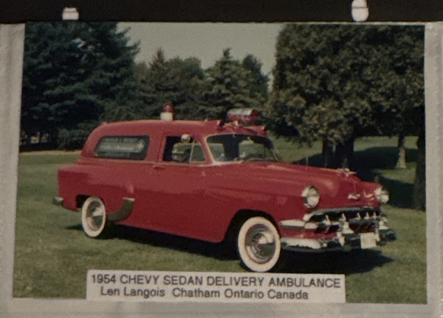 1954 Chevy Sedan Delivery Ambulance Chatham Ontario Canada Glossy 4”X”6 Photo 1954 Chevy Sedan Delivery Ambulance Chatham Ontario Canada Glossy 4”X”6 Photo