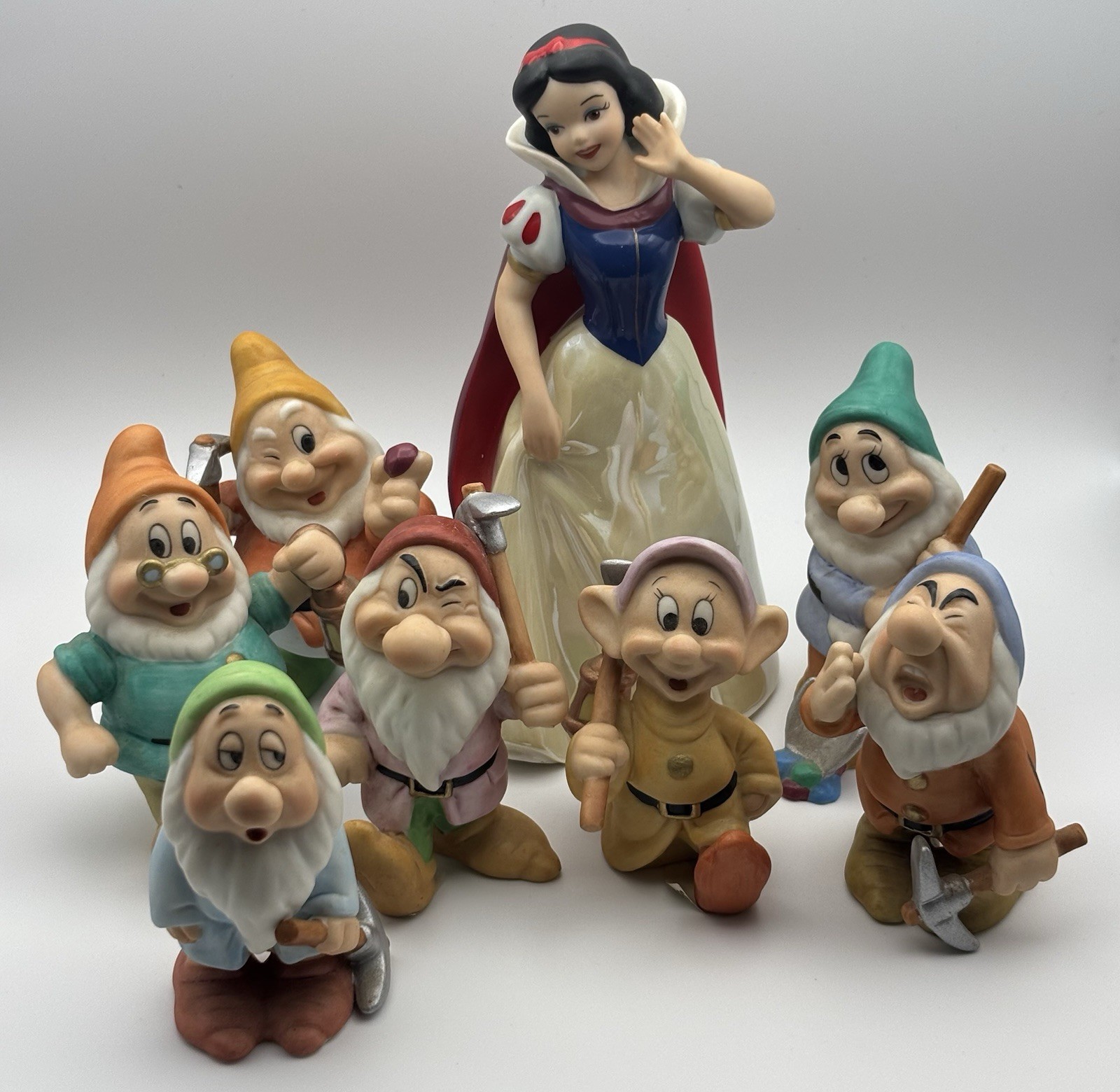 Vintage Snow White and The Seven Dwarfs Ceramic Figurine Set Sri Lanka Vintage Snow White and The Seven Dwarfs Ceramic Figurine Set Sri Lanka