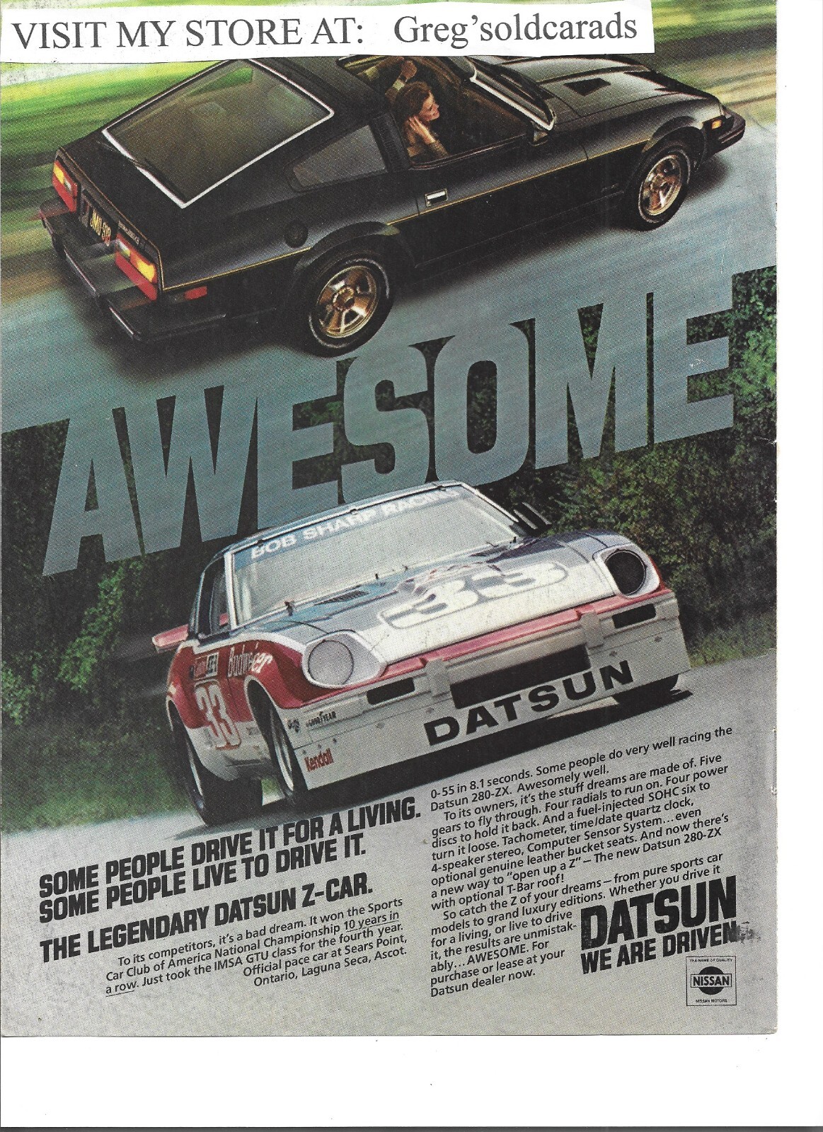 Orig. 1980 Datsun 280-ZX vintage print ad: 