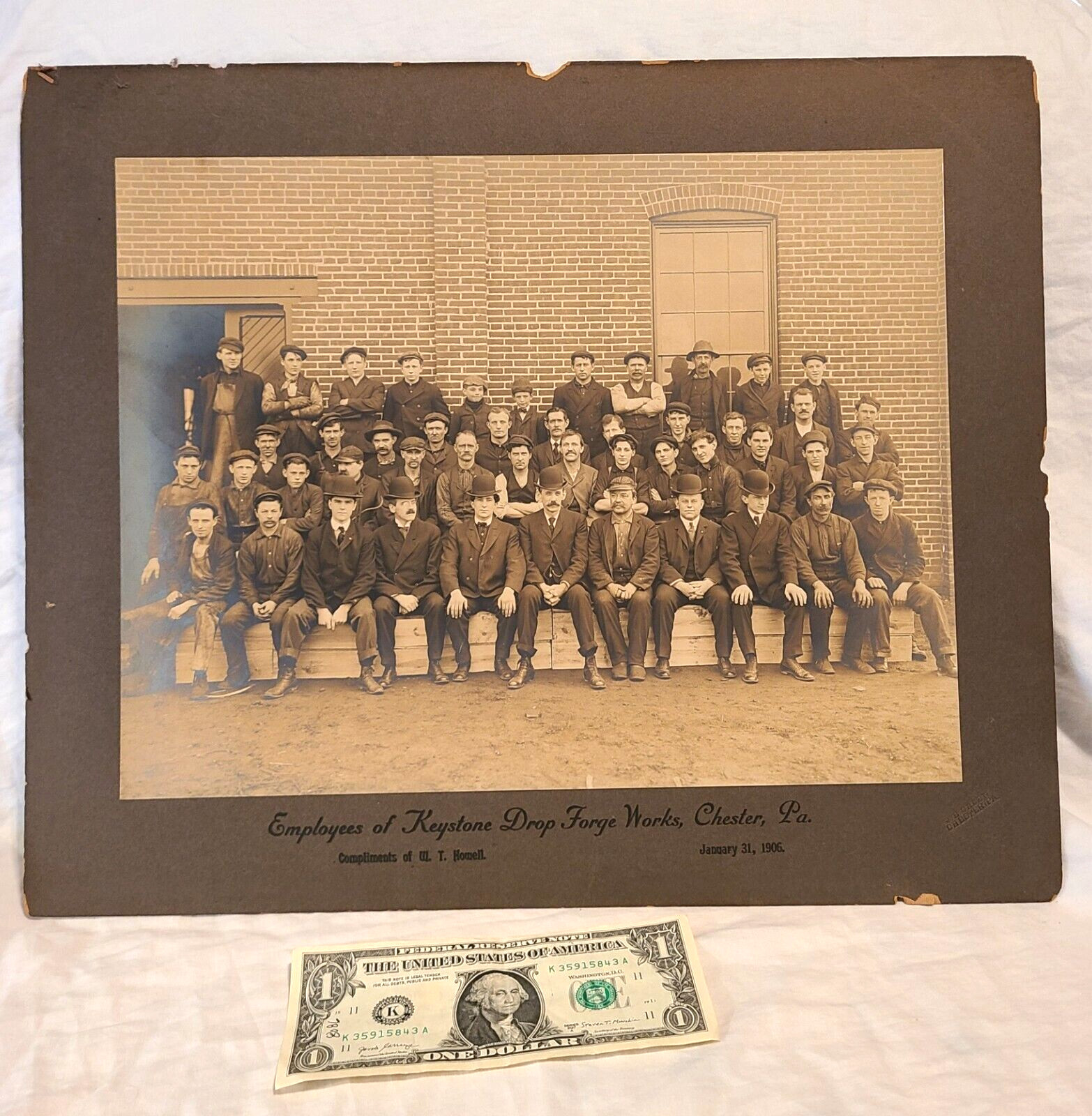 1906 photo of Keystone Drop Forge Works Employees, Chester, PA by J.E. Green