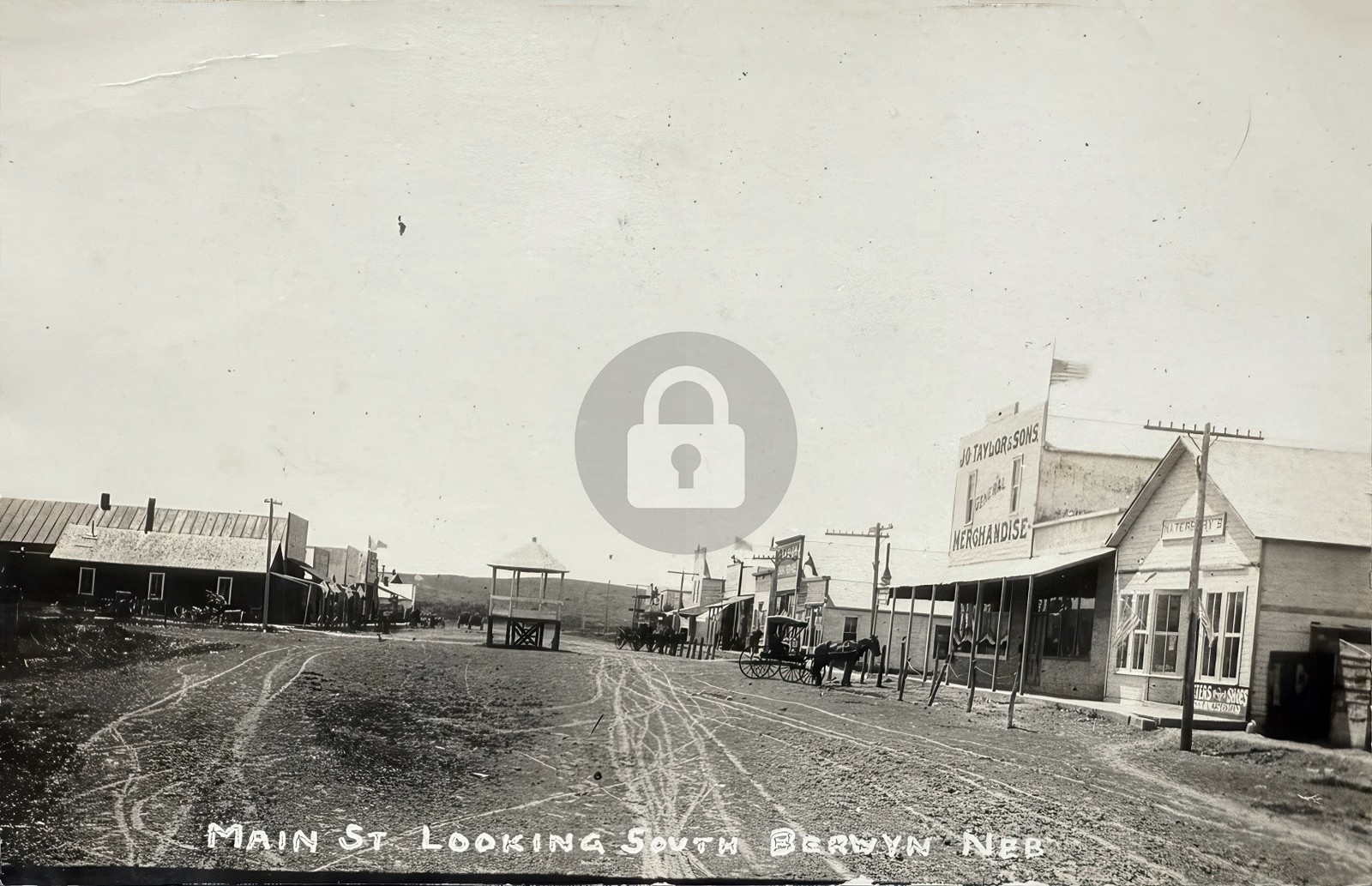 RARE Berwyn Nebraska Main Street Scene Ansley c1910 RPPC Photo Postcard COPY