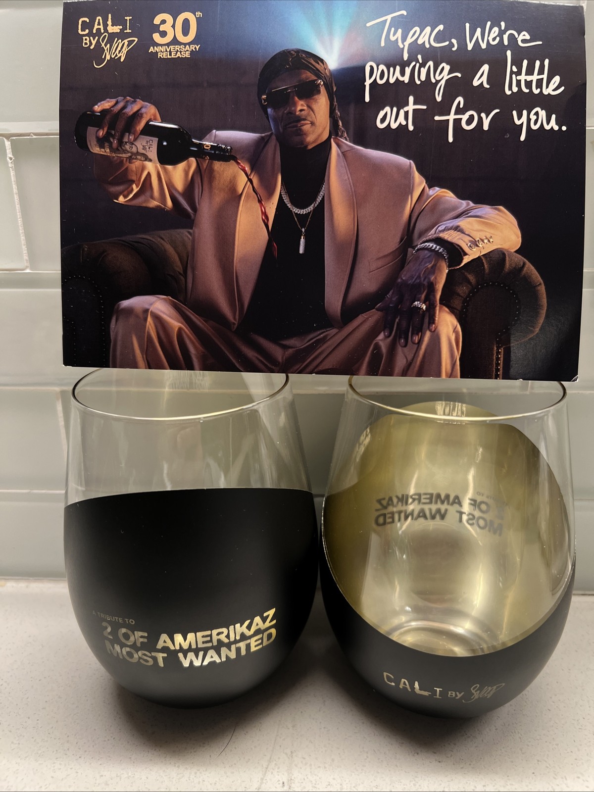 Snoop Dog Cali By Snoop Special Edition Wine Glasses - Tupac Snoop Dog Cali By Snoop Special Edition Wine Glasses - Tupac