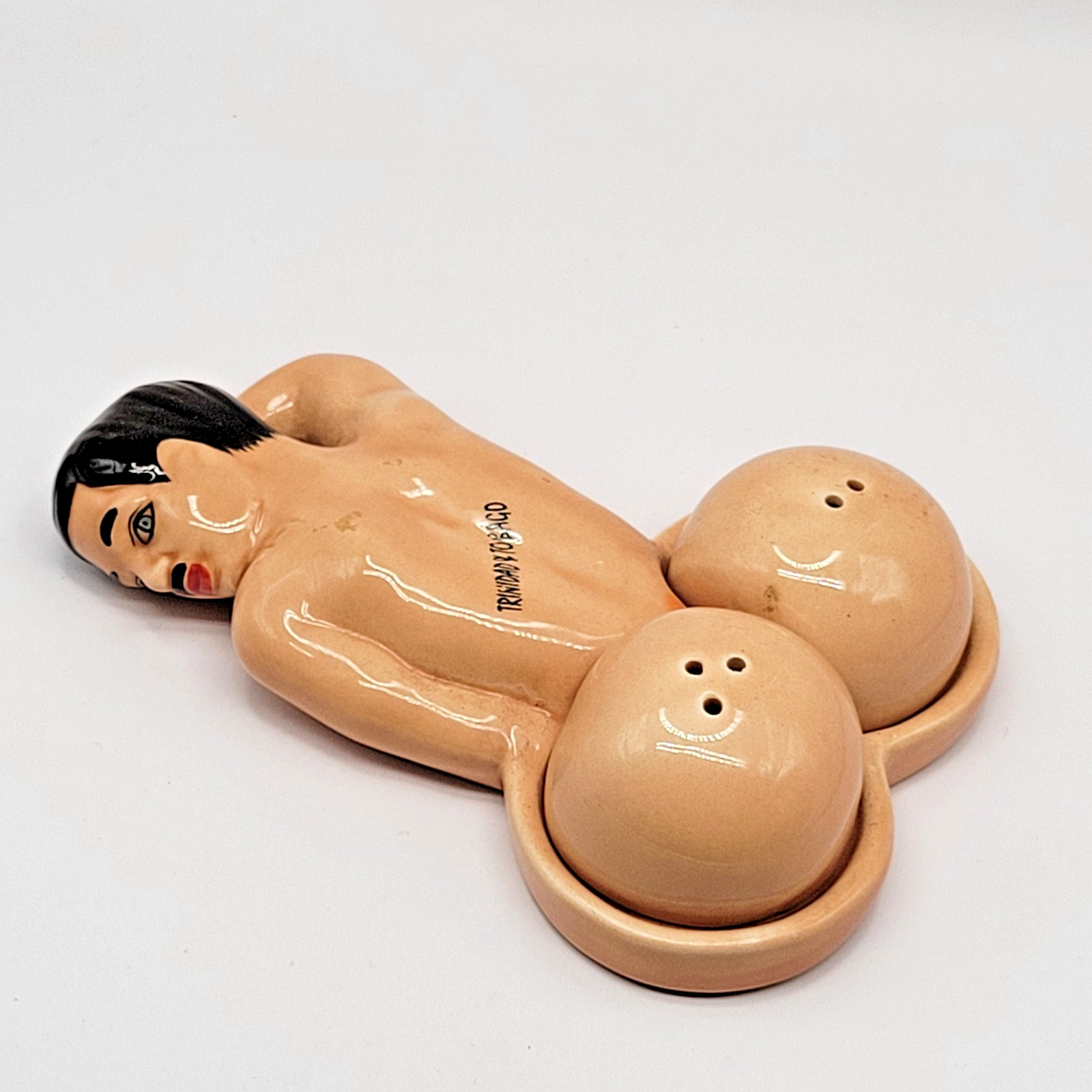 Vintage RARE Naughty Naked MAN Salt and Pepper Shakers Full Back And Cheeks