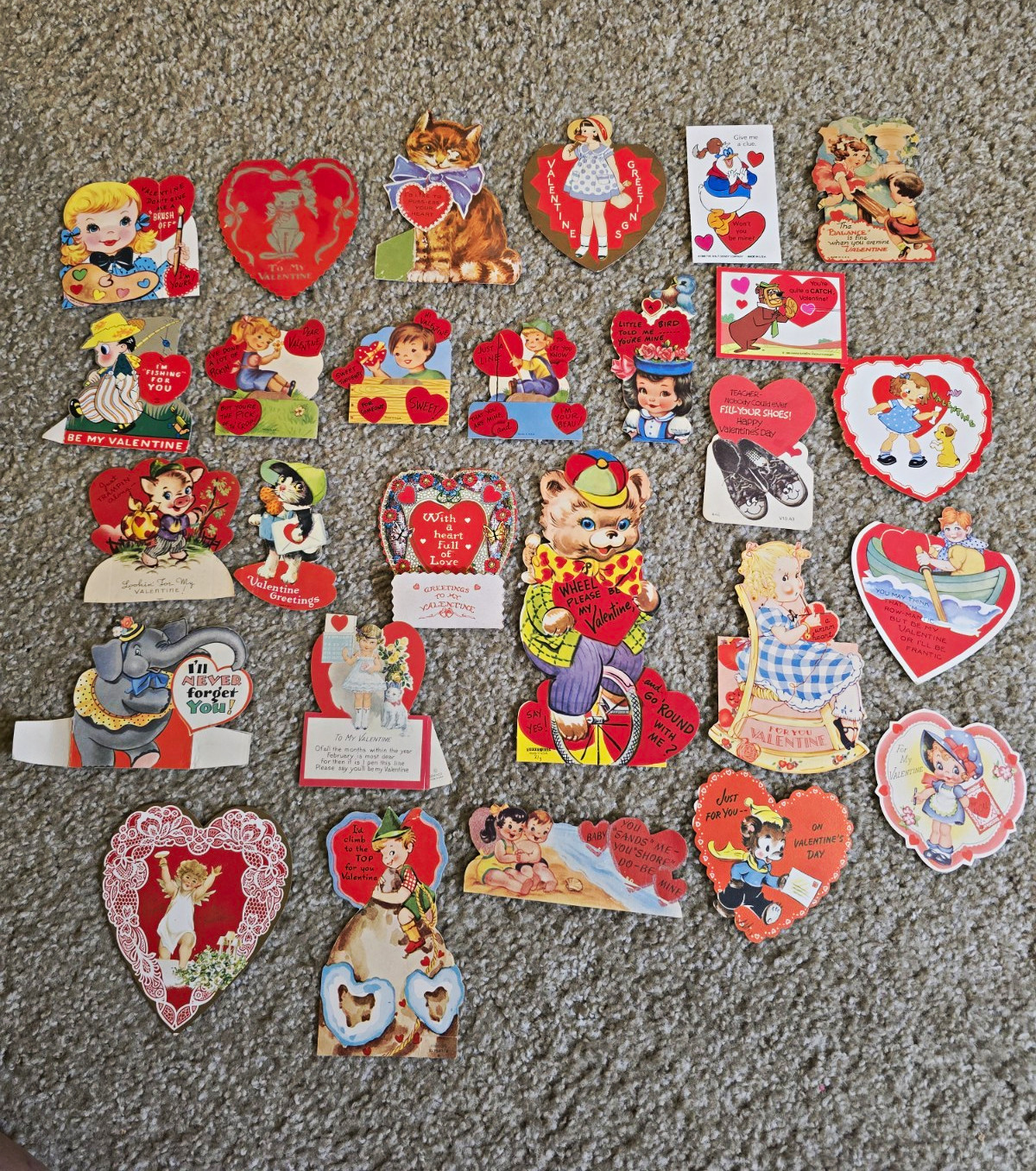 27 Vintage Children\'s Valentine’s Day Greeting Cards Lot - Valentine’s 27 Vintage Children\'s Valentine’s Day Greeting Cards Lot - Valentine’s