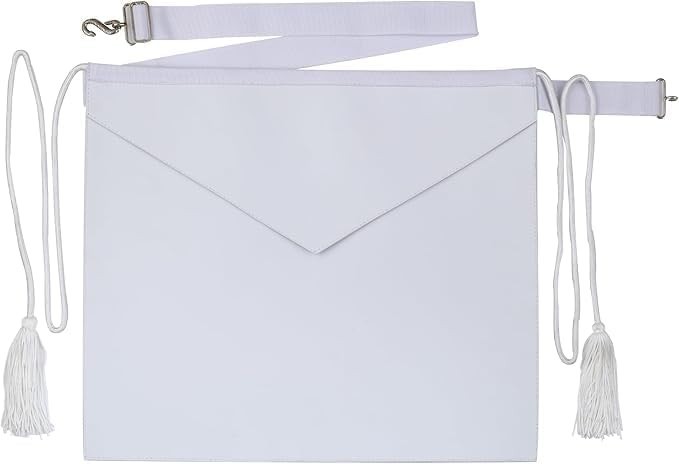 Masonic Hub Candidate / Entered Apprentice Faux Leather Apron with White Tassels