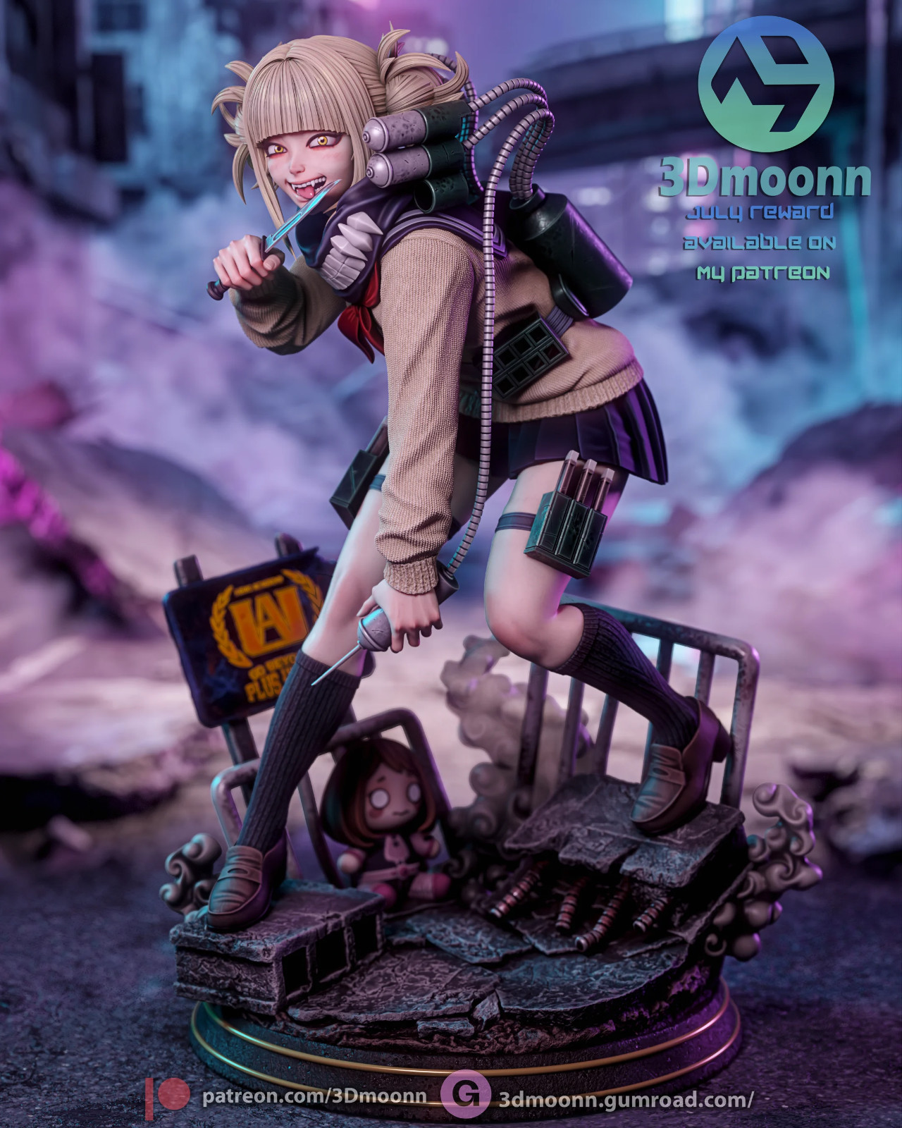 1:6 Himiko Toga My Hero Academia Fan Art UNPAINTED Garage Kit