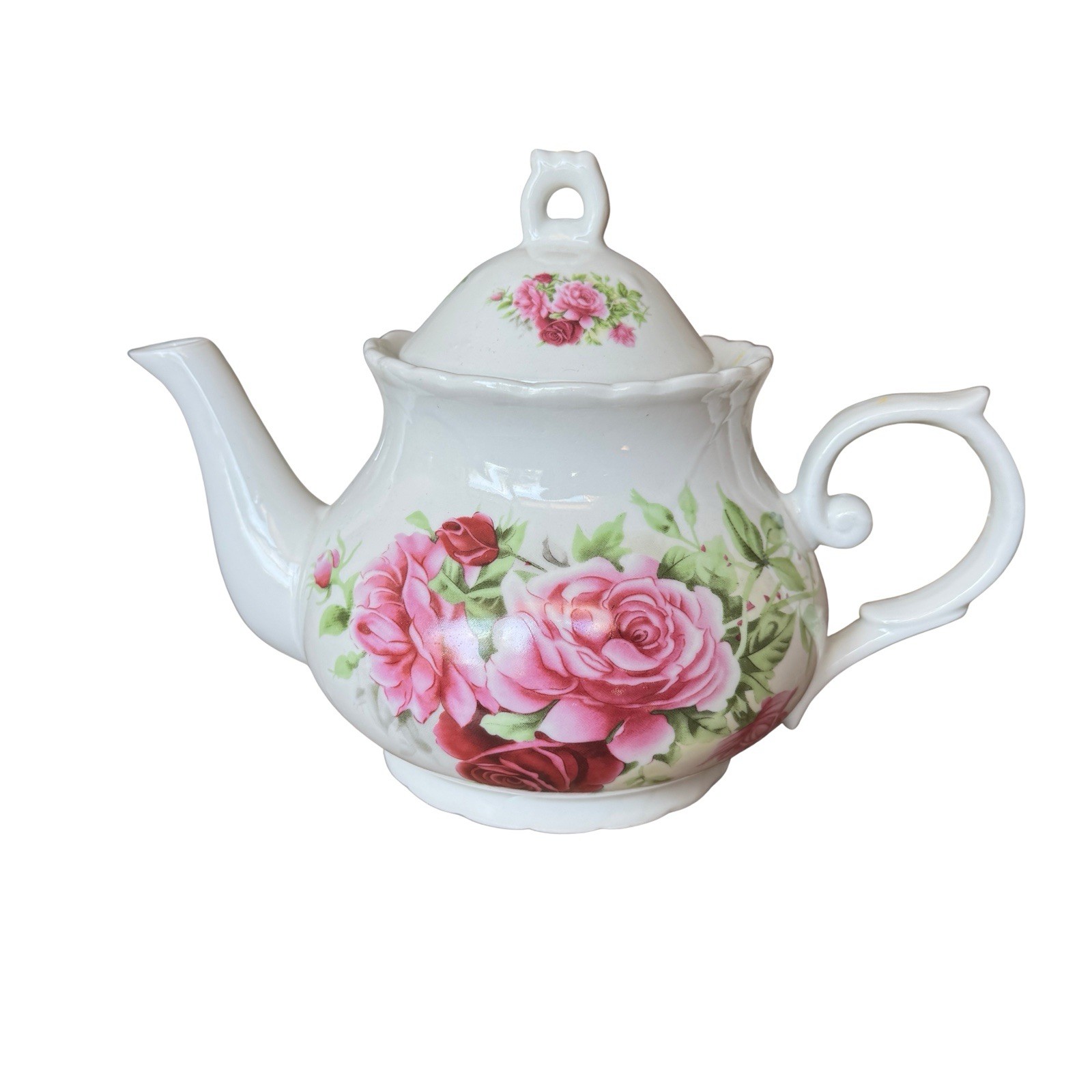 Vintage Beautiful formalities style Floral Rose Scene Tea Pot, 8” X 6” 4 cups