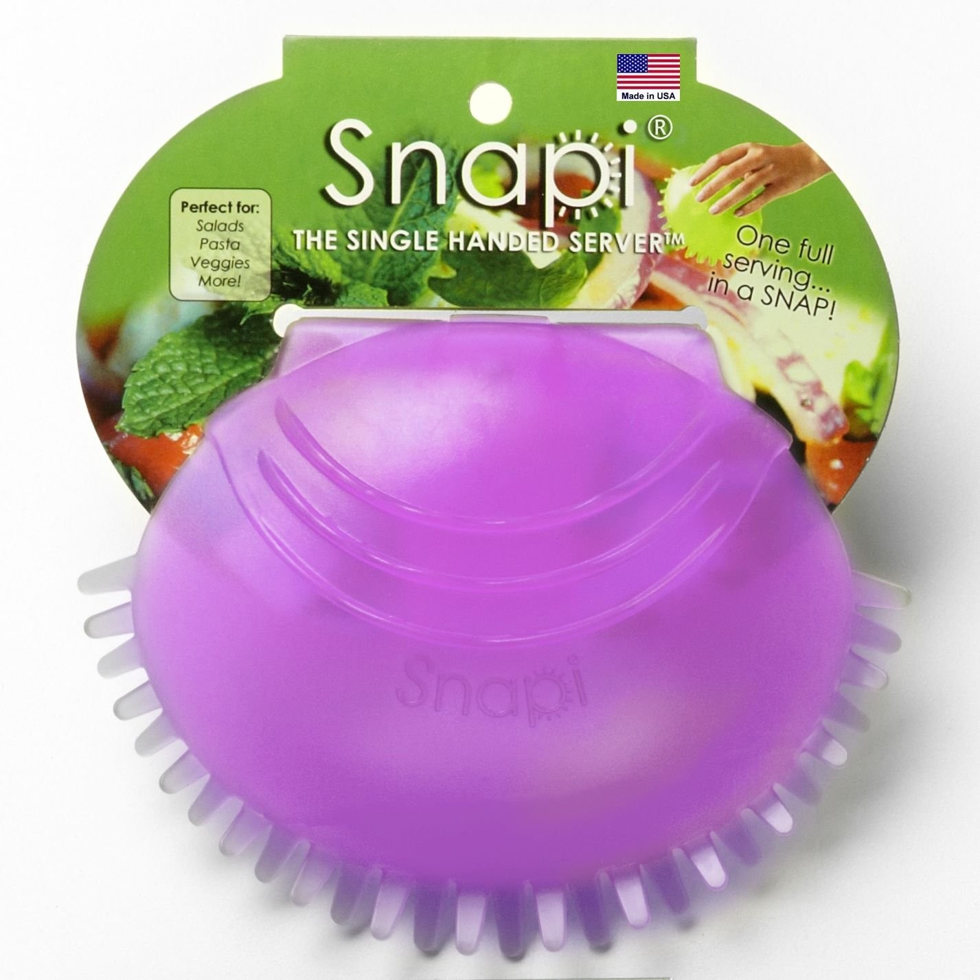 Snapi Single Handed Salad Server Kiwi Green Kitchen Serving Tool BPA Free, Grape Snapi Single Handed Salad Server Kiwi Green Kitchen Serving Tool BPA Free, Grape