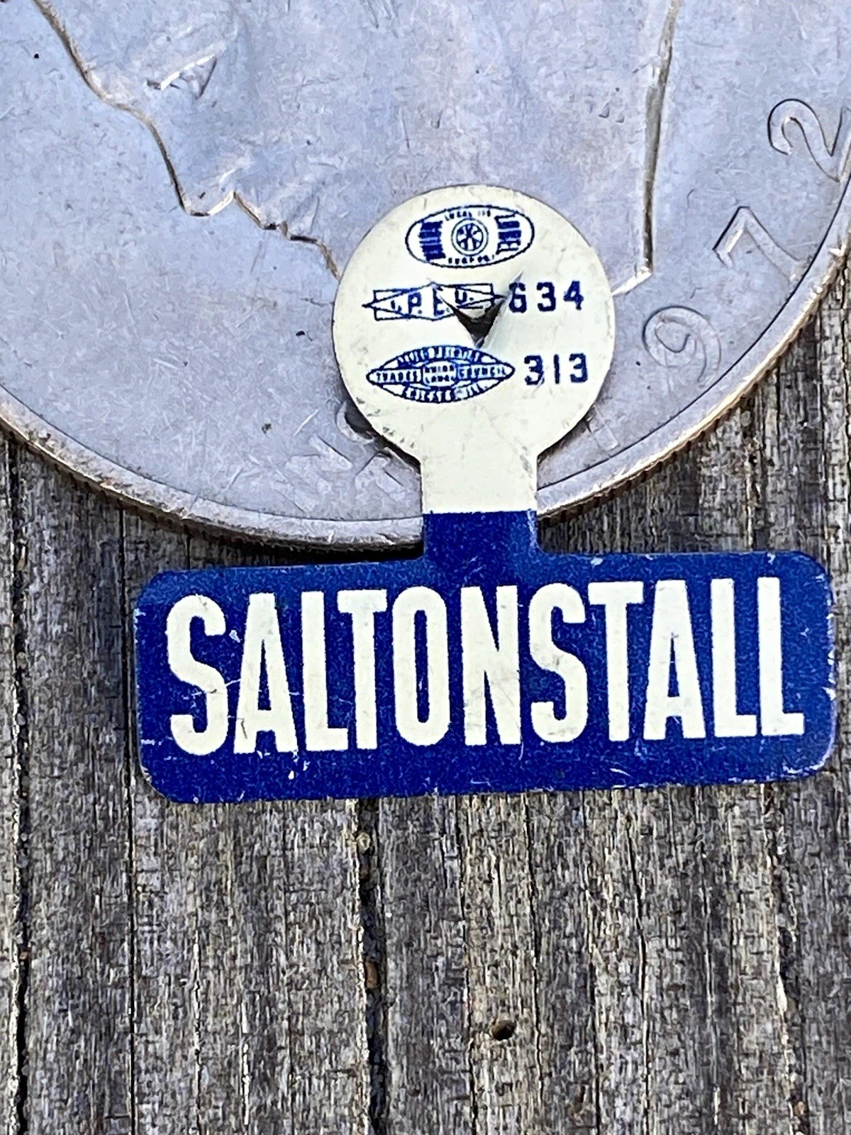 Vintage Leverett Saltonstall Campaign Tab Pin MA Senate GOP Massachusetts 1950s