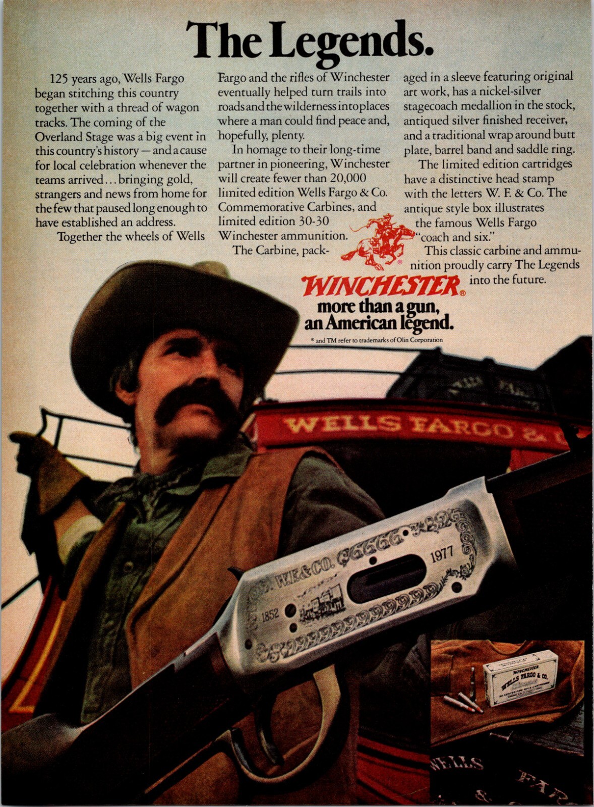 Winchester 30-30 Rifles-Limited Edition Wells Fargo & Co Carbines-Print Ad
