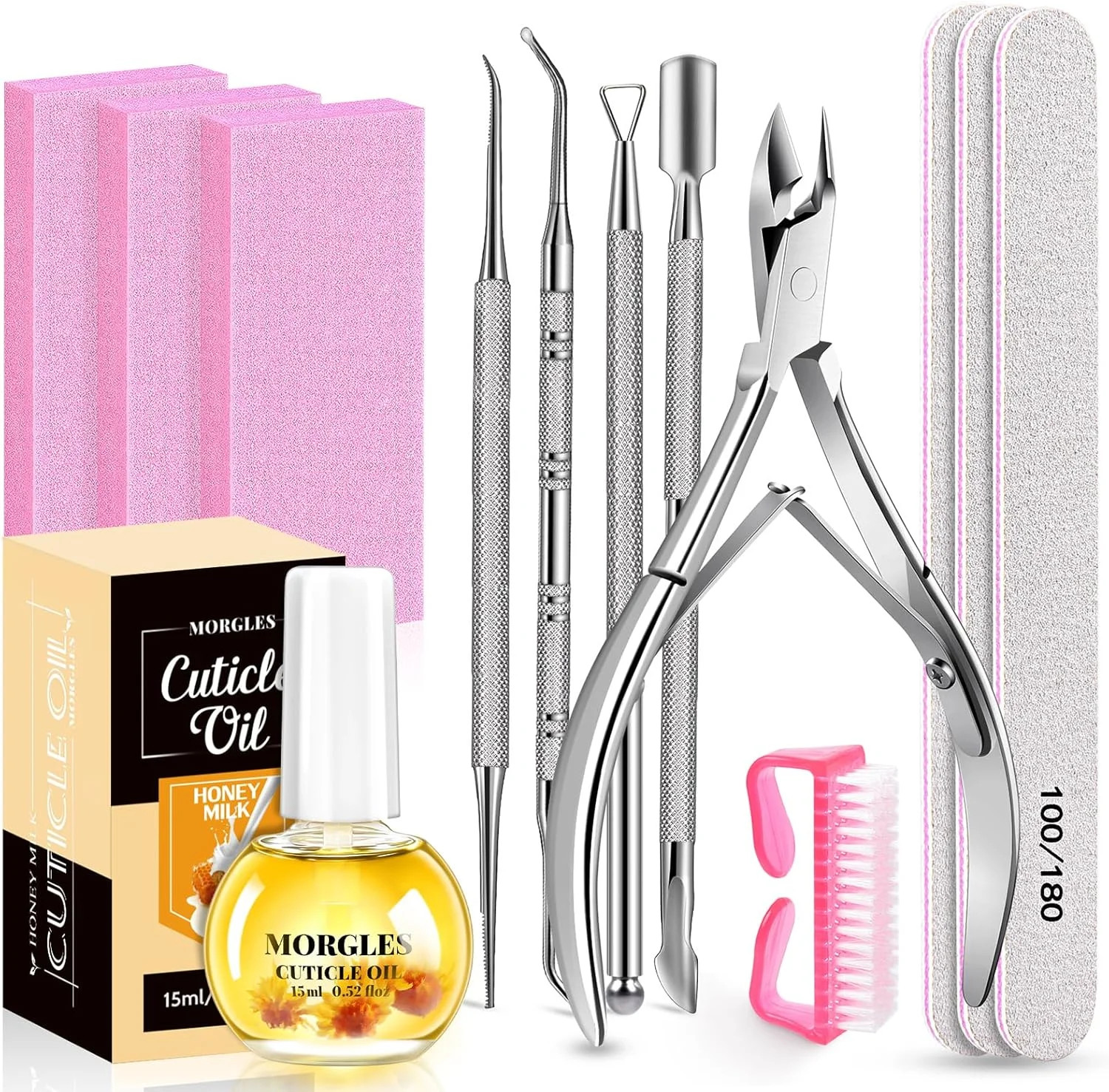 Nail File and Buffer Blocks with Nail Care Kit, 13 Pcs Manicure Kit for
