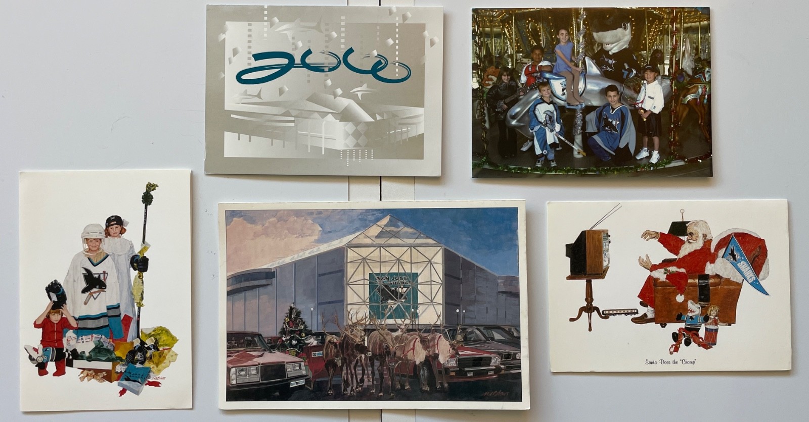 San Jose Sharks, Christmas Cards. Lot of 5  Awesome