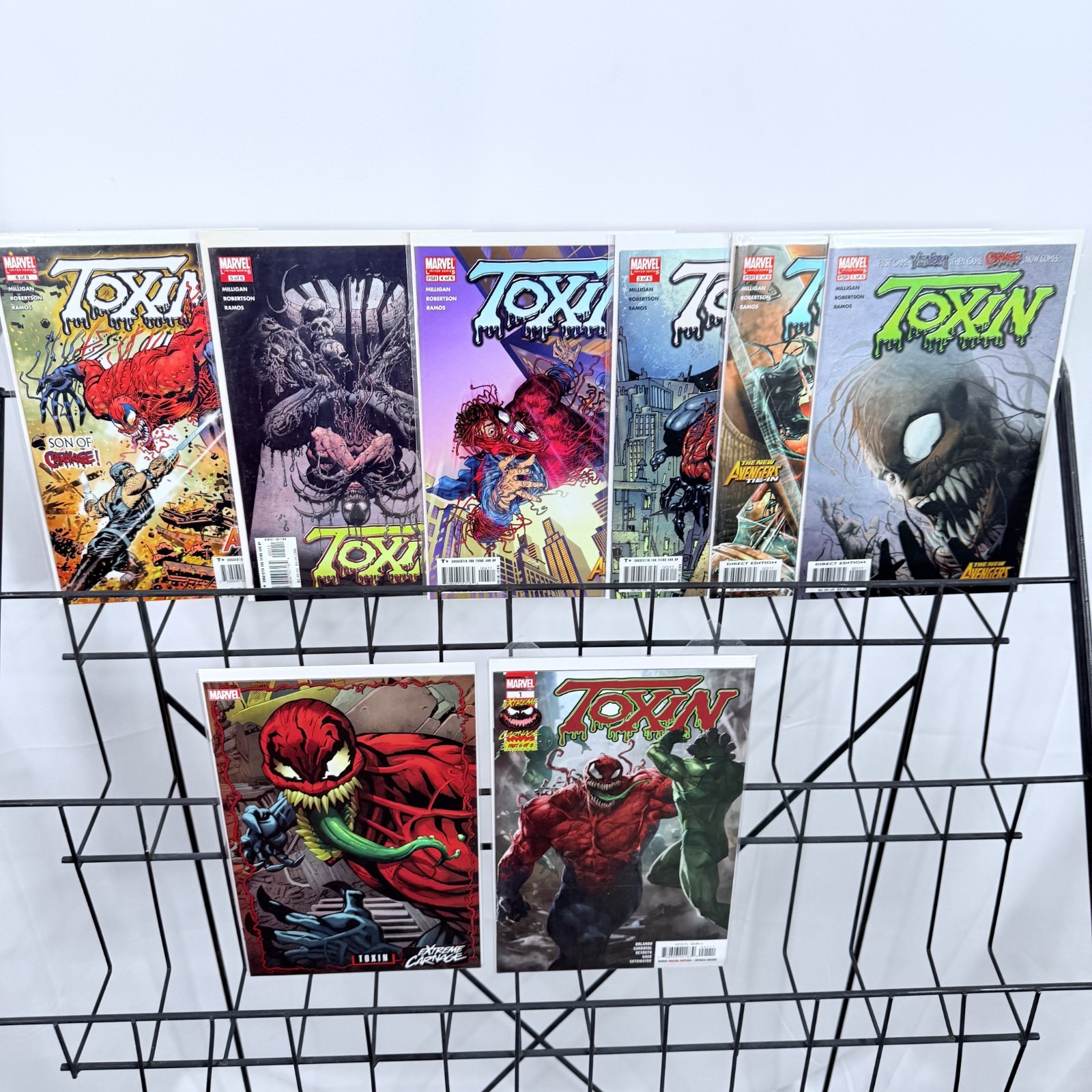 Toxin 1-6 & Extreme Carnage 1 and Comic Card Cover Variant 1 lot 1st Solo Series Toxin 1-6 & Extreme Carnage 1 and Comic Card Cover Variant 1 lot 1st Solo Series