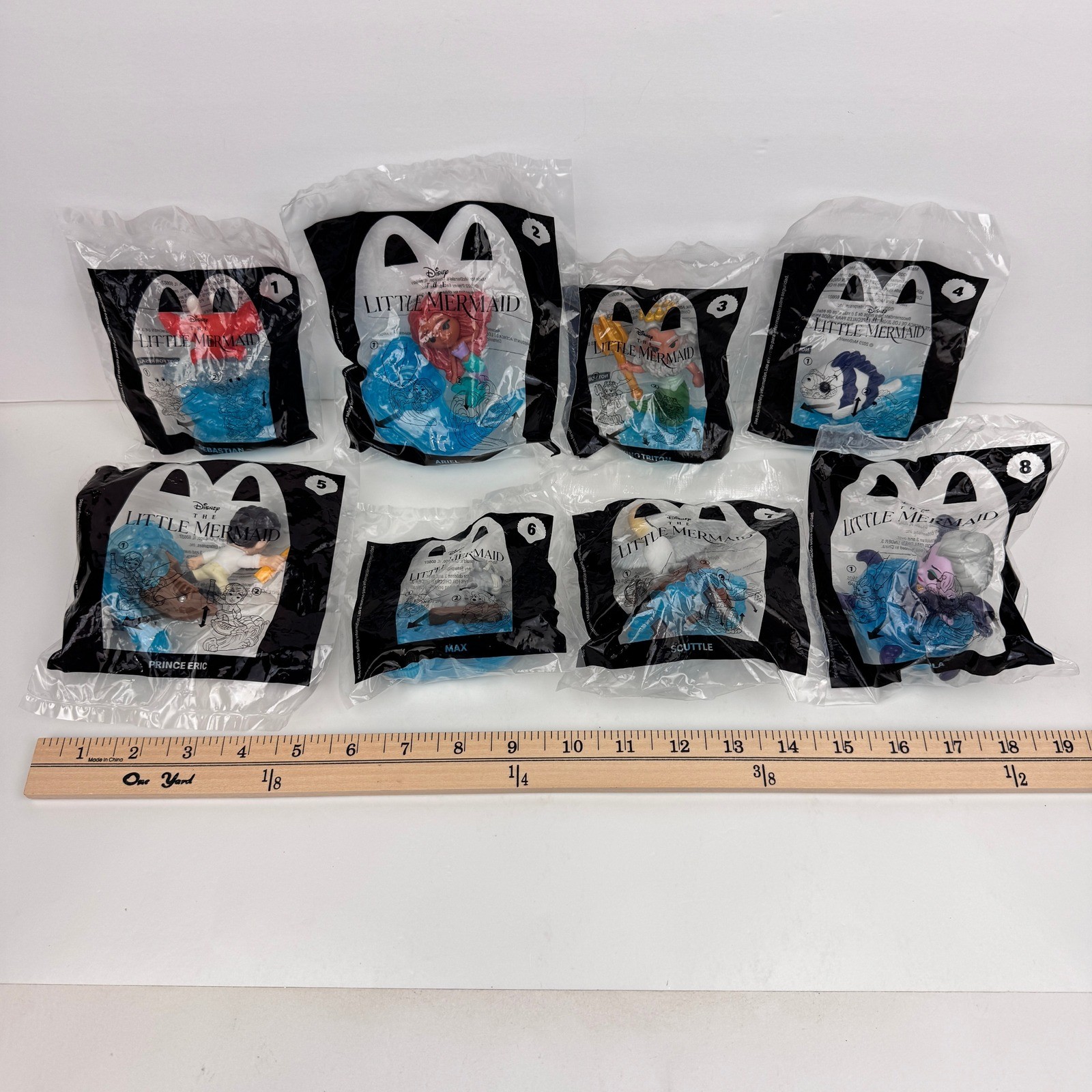 2023 McDonalds Little Mermaid Happy Meal Toy Full Set 1-8 Ariel Ursula Sebastian