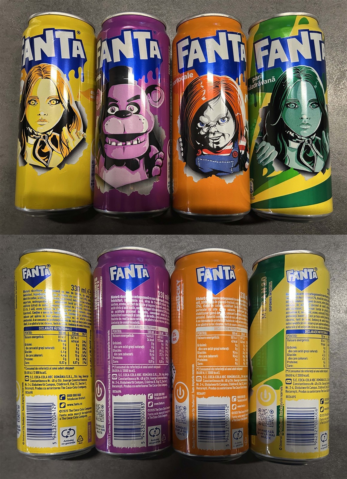 FANTA Halloween COMPLETE, Romania, 330 ml cans, empty. LIMITED EDITION RARE