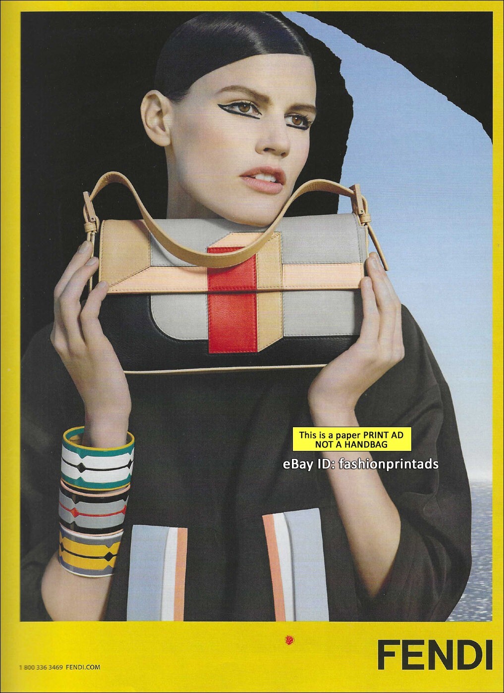 FENDI 1-Page PRINT AD Spring 2013 SASKIA DE BRAUW with 3D Color Block Baguette
