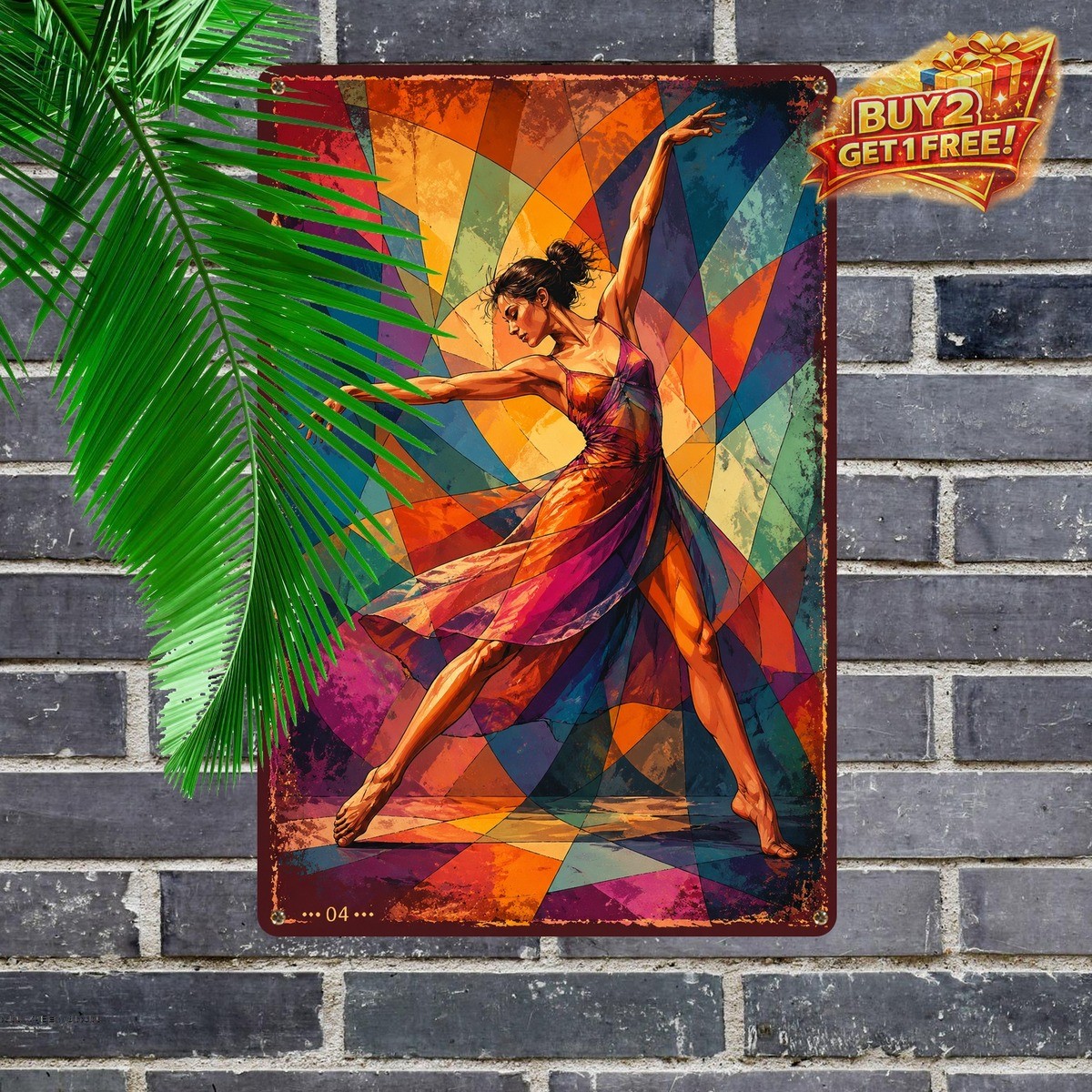 Decorative Artistic Painting Design Metal Tin Sign Wall Plaque