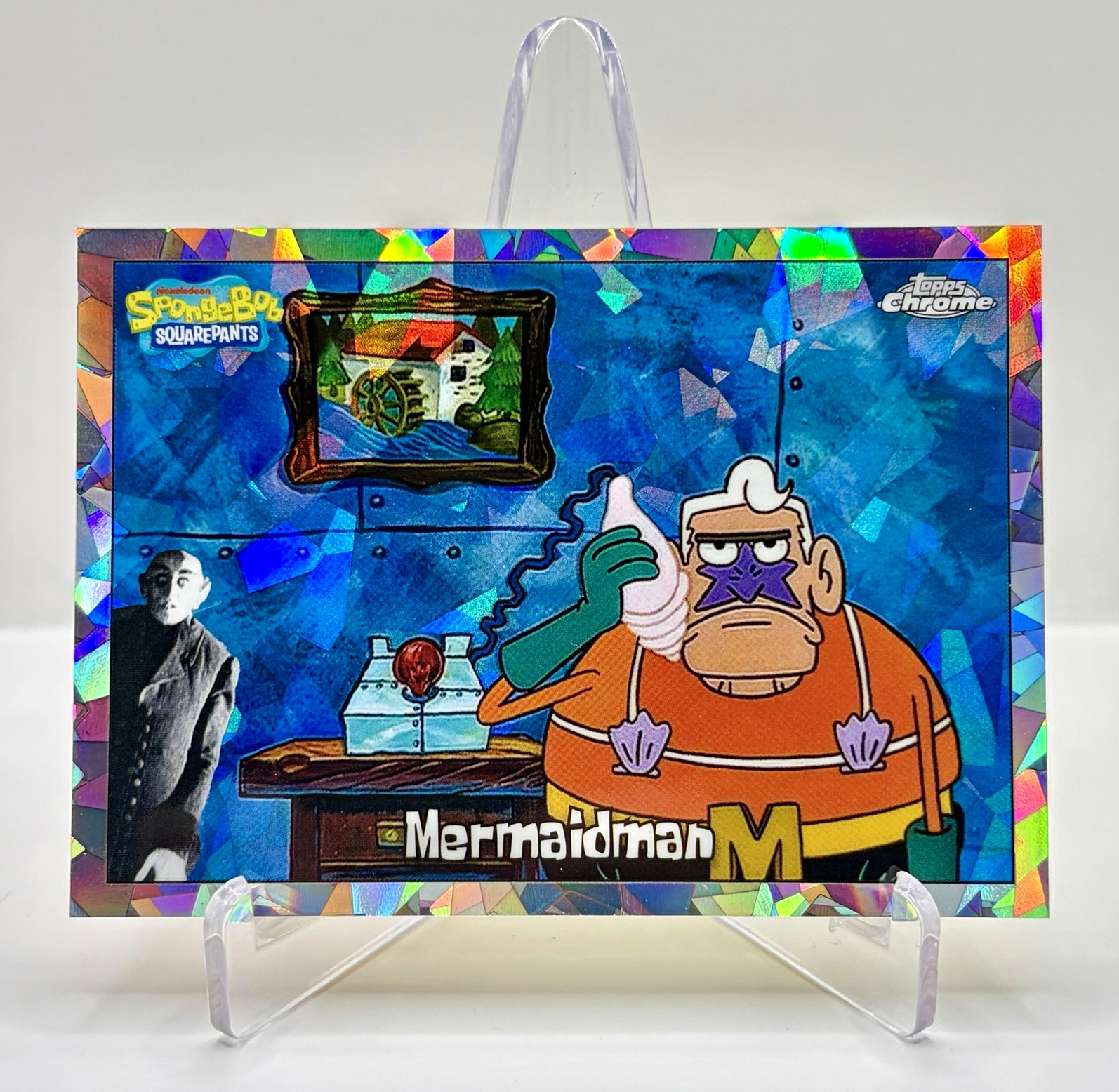 2025 Topps Chrome SpongeBob SquarePants Mermaidman Night Shift Manager SSP 