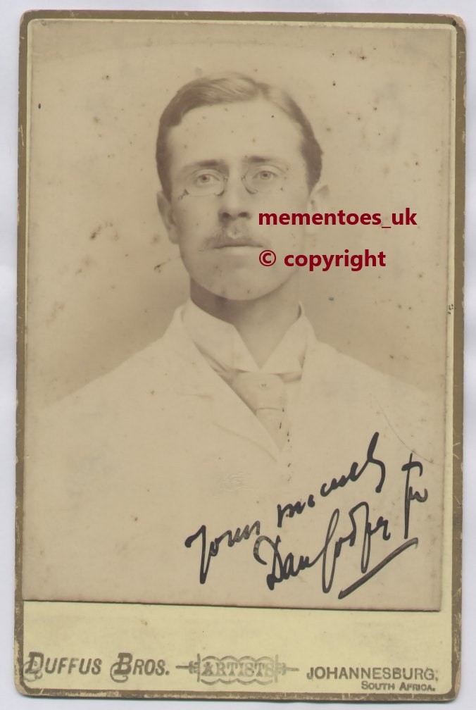 South Africa c1890 Autographed Cabinet Photo Duffus Johannesburg