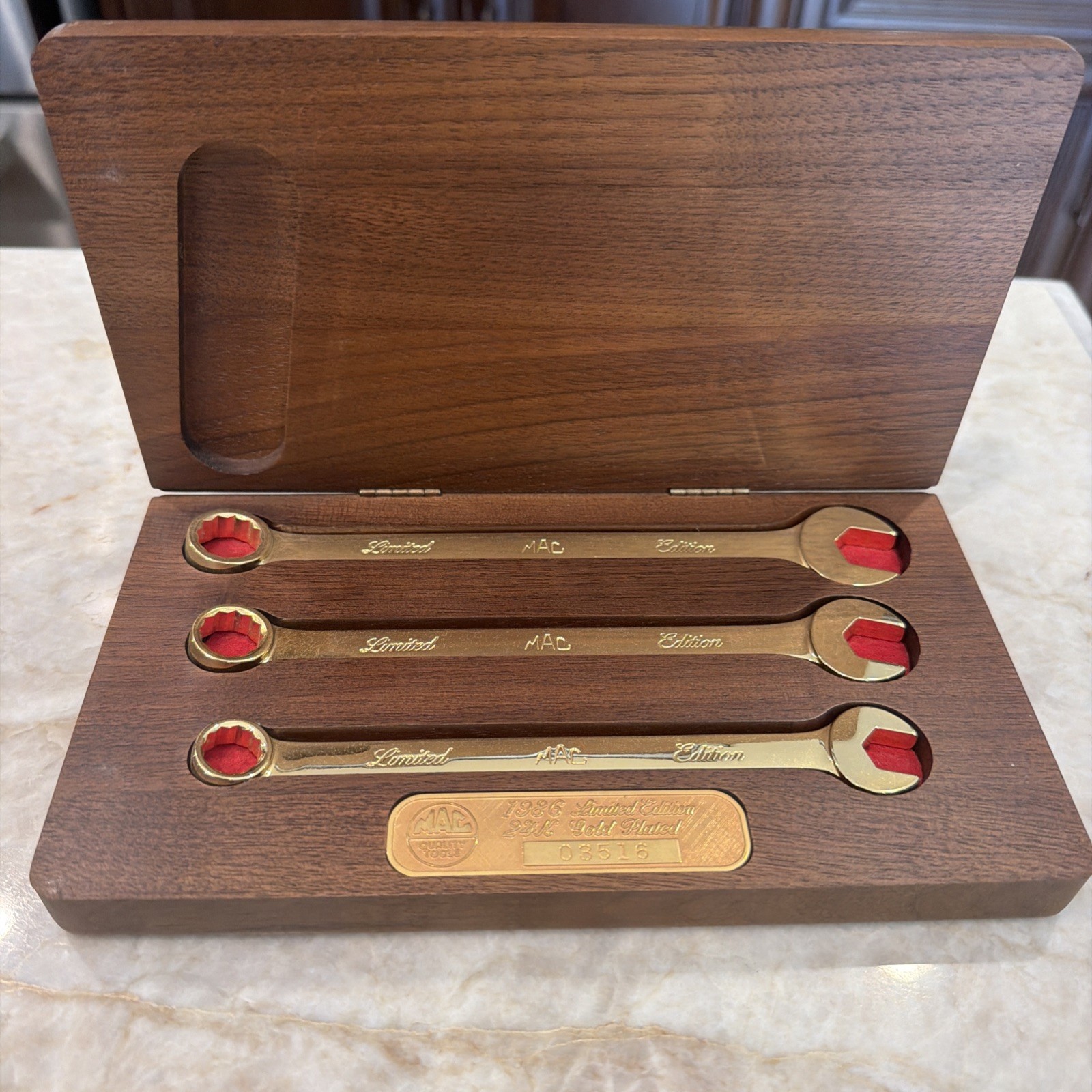 Mac Tools 24k Gold Plated Wrench Set 1986 Limited Edition 3pcs