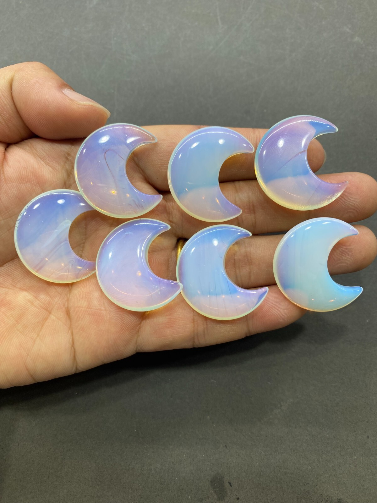 10pc opalite Quartz carved moon crystal reiki healing random