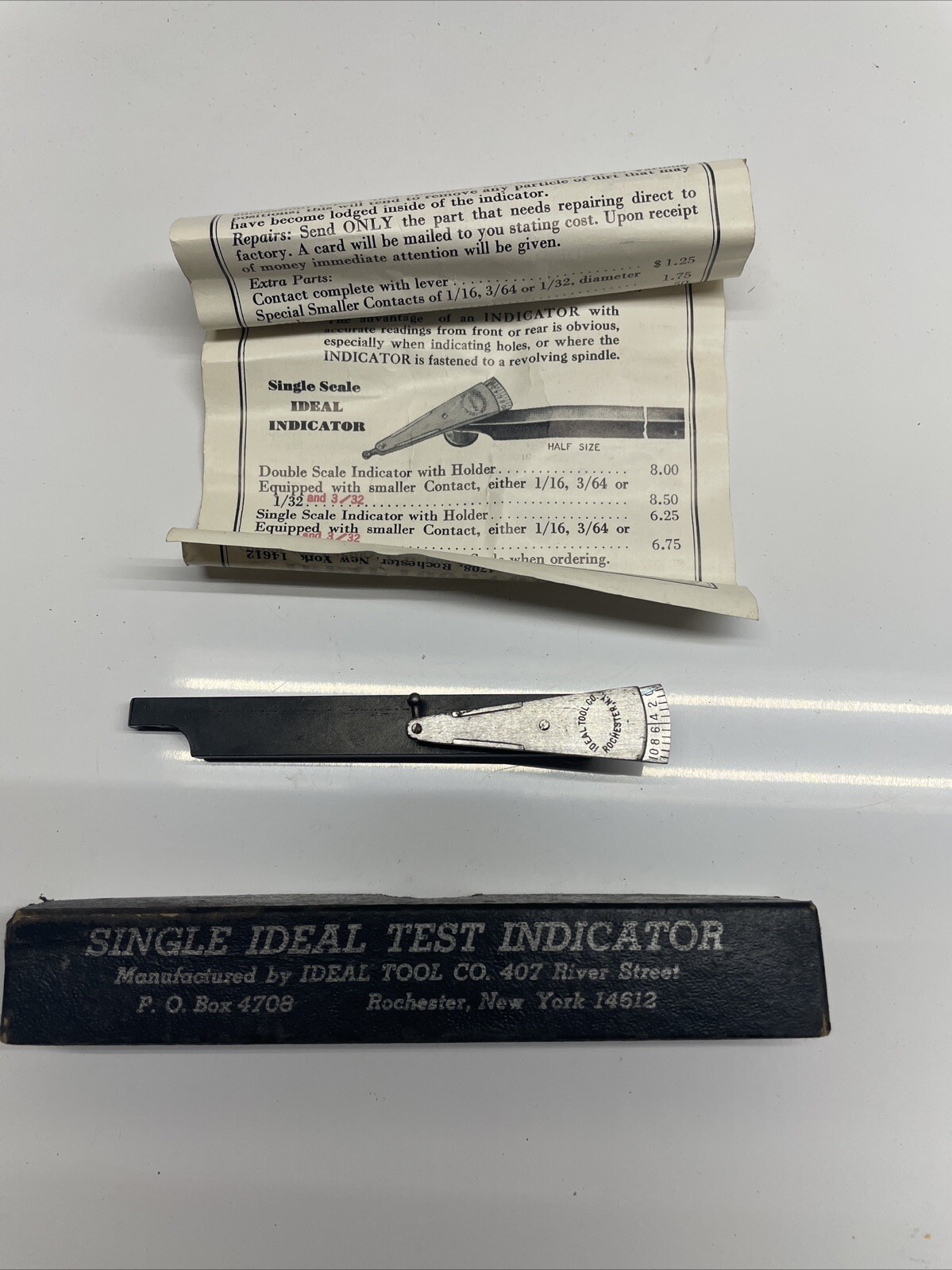 Single Ideal Test Indicator Ideal Tool Co. Rochester, N.Y. Machinist Tool USA 