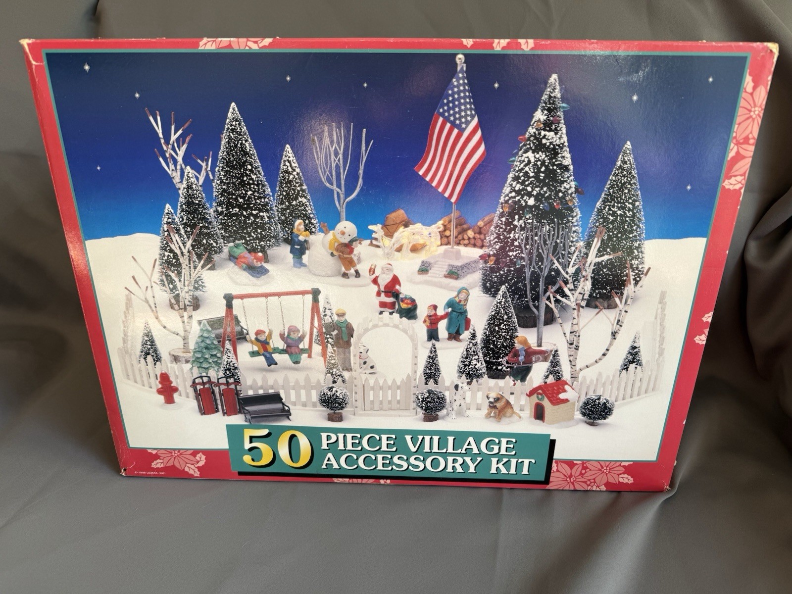 1998 Lemax Christmas 50 Piece Snow Village Accessory Kit New Open Box Holidays