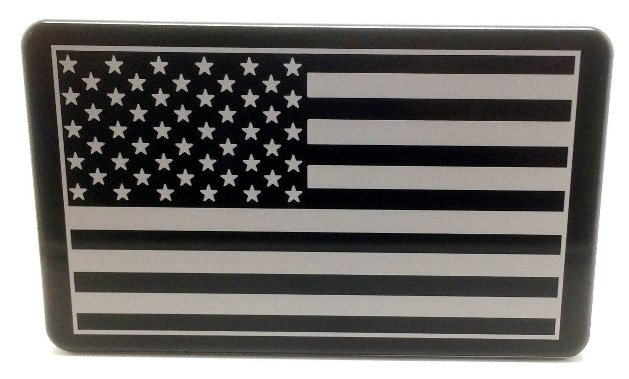 AMERICAN FLAG, Billet Aluminum Hitch Cover Plug, 3x5  Made In USA