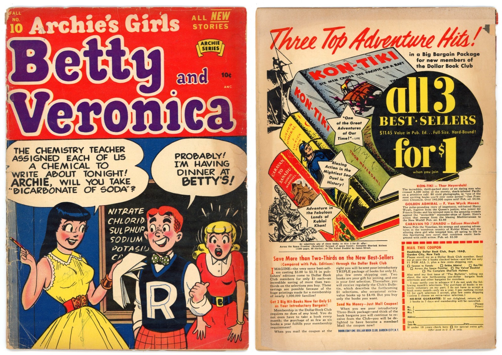 Archie\'s Girls Betty & Veronica #10 (GD 2.0) 1953 Archie Comics Katy Keene Story