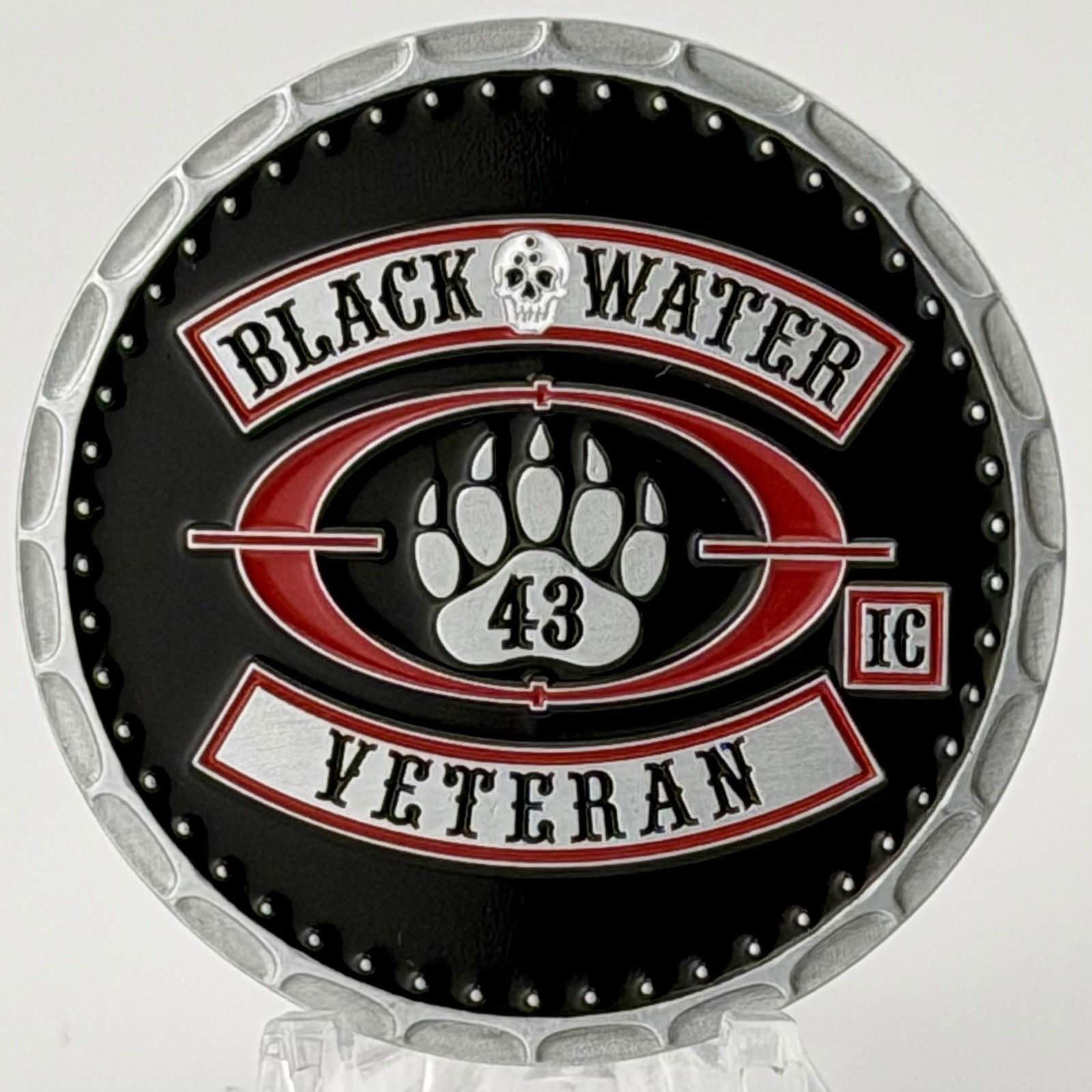Rare Blackwater Veteran 43 IC Challenge Coin Black Water Brothers Forever 1.75”