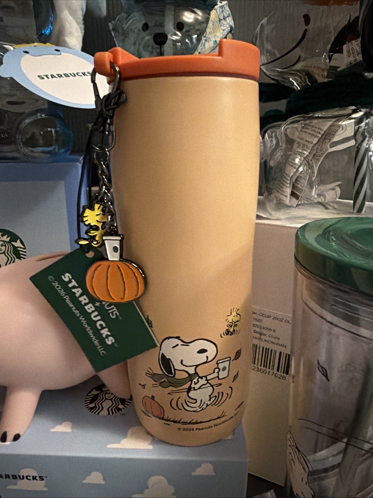 Starbucks Korea x Peanuts Snoopy Pumpkin Stainless Tumbler 16oz 2026 NEW