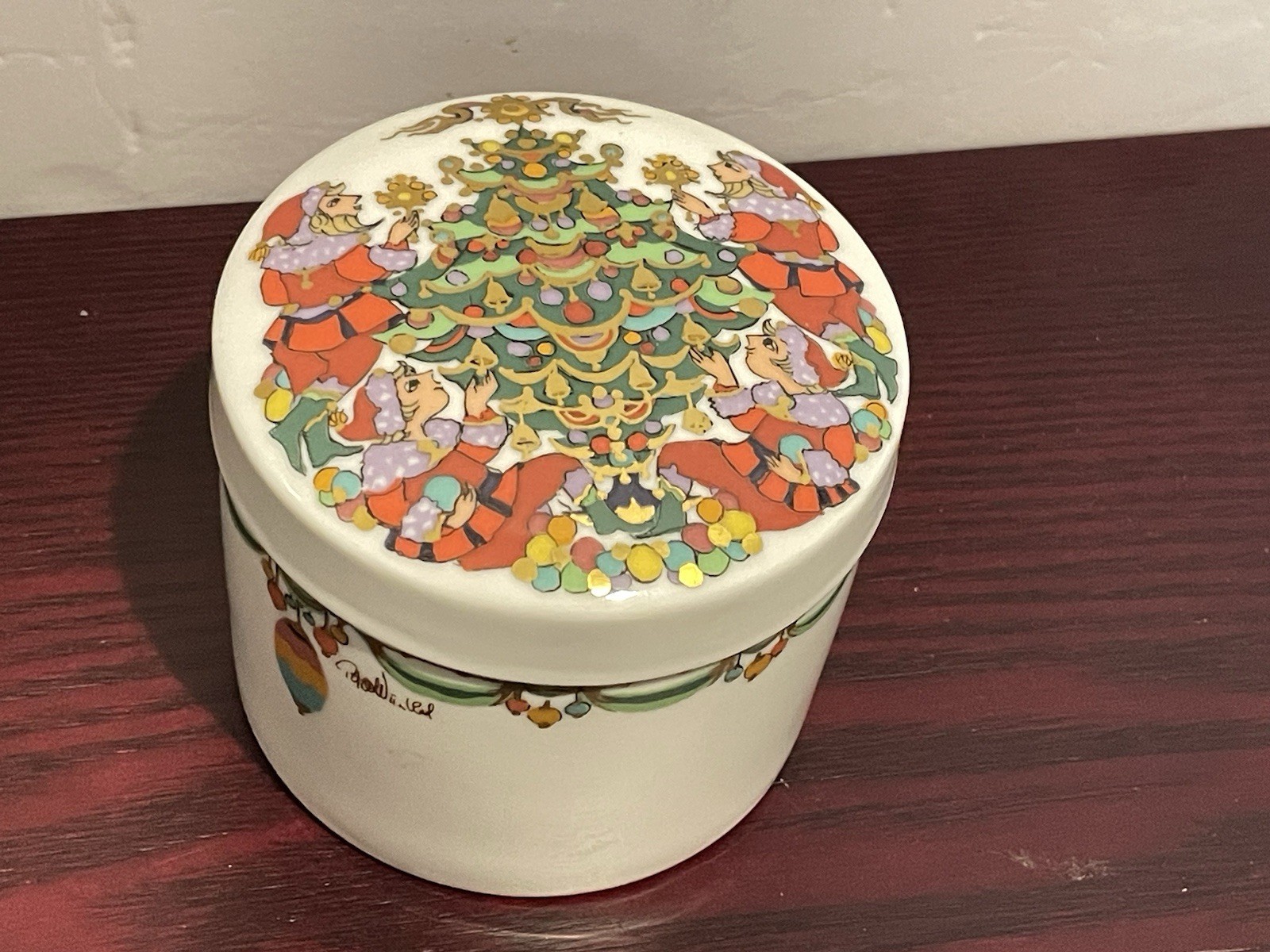 Rosenthal Christmas Trinket Jar Bjorn Winglad Germany
