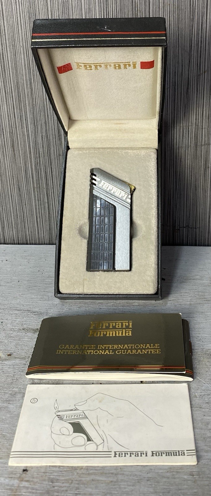 1980s Ferrari Formula Cartier Gas Lighter With Box Paperwork Rare Collectible