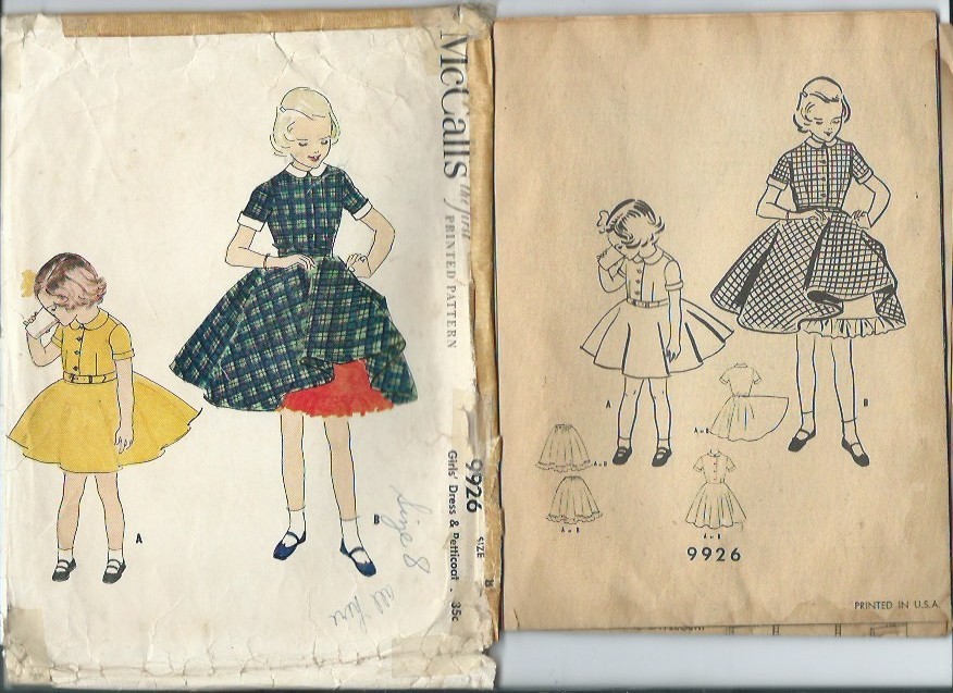 M 9926 sewing pattern 50\'s pretty DRESS Twirly circle skirt PETTICOAT sew size 8 M 9926 sewing pattern 50\'s pretty DRESS Twirly circle skirt PETTICOAT sew size 8