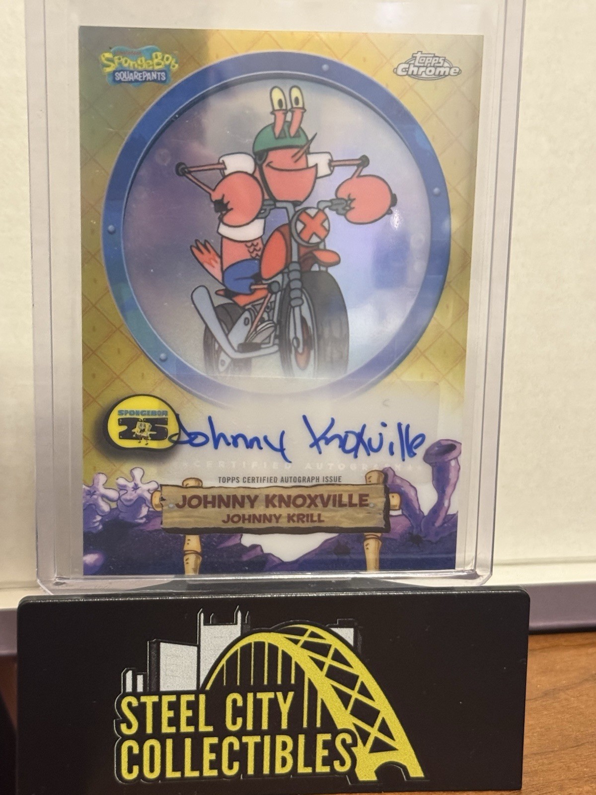 2025 Topps Chrome SpongeBob Johnny Krill Johnny Knoxville Auto #SA-JK