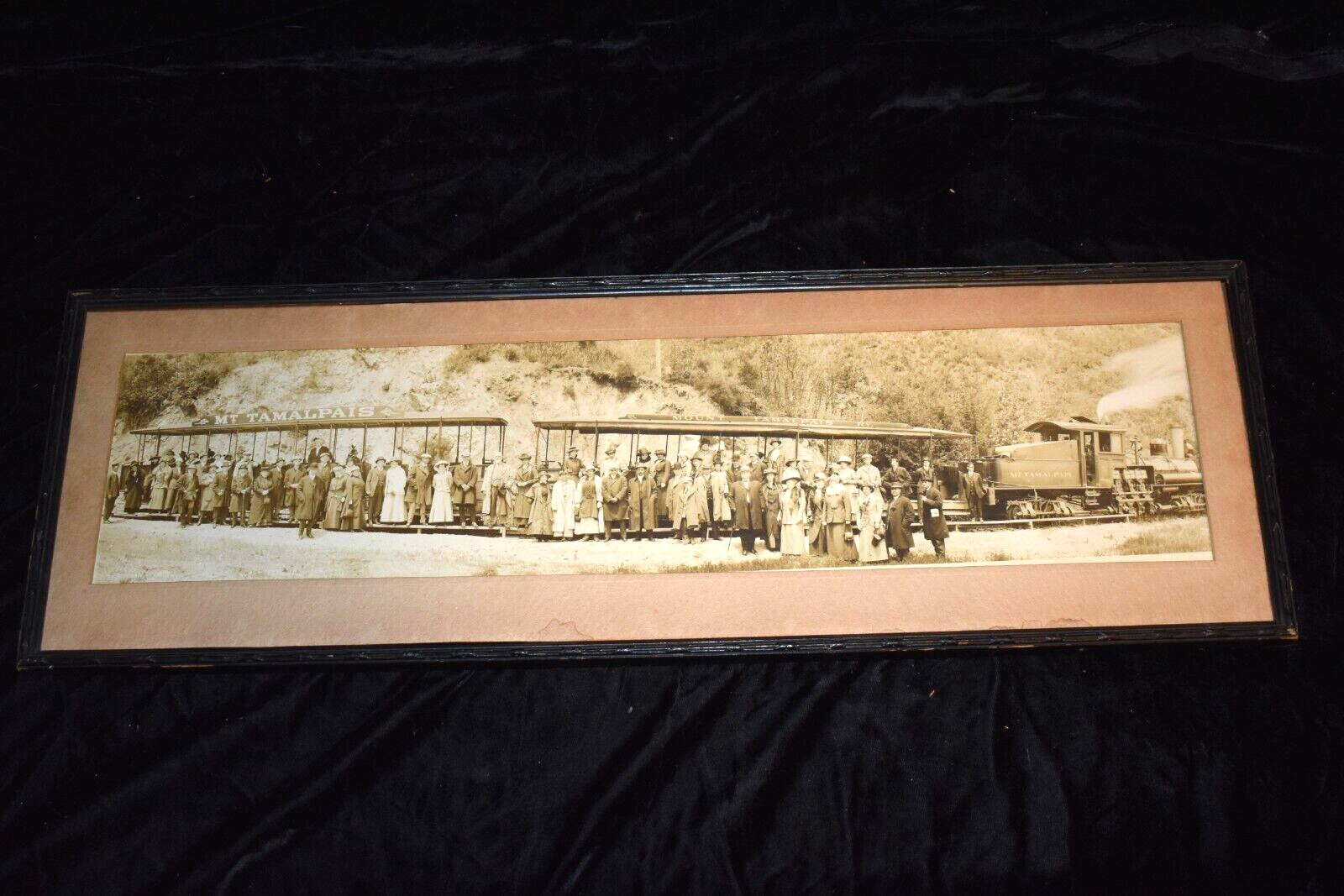 RARE Original Antique MT. TAMALPAIS  RAILWAY Panoramic Photo Of The Mill Valley
