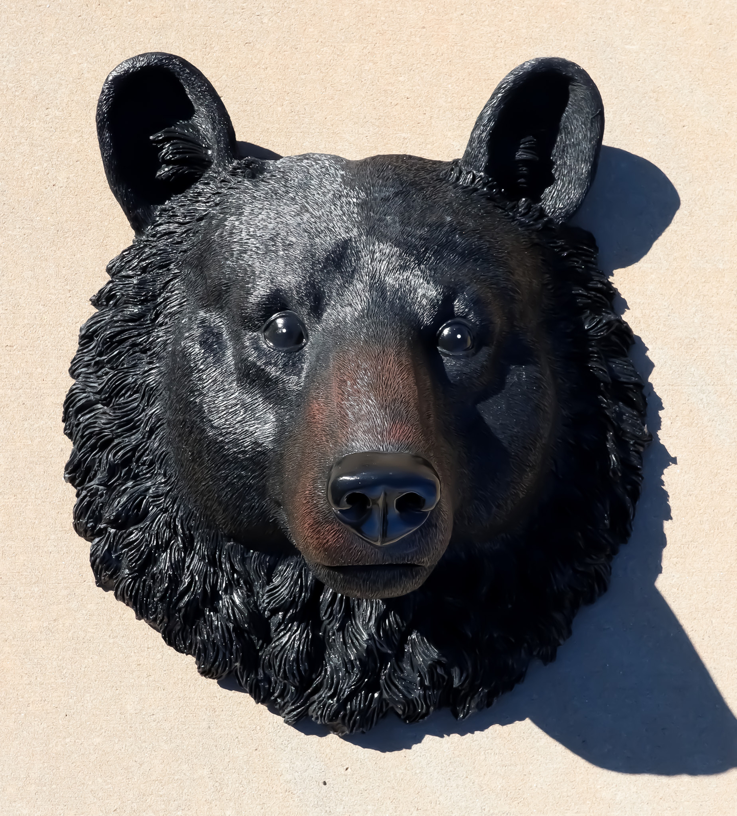 Large Magnificent Black Bear Wall Head Taxidermy Replica Decor Plaque 23\