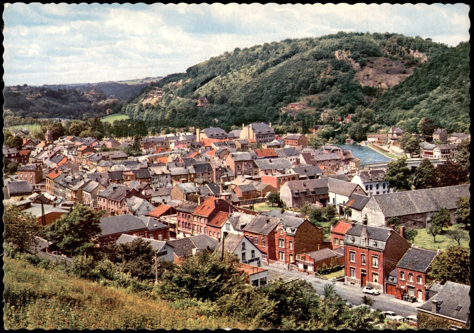 Aywaille Panorama Belgium Postcard Ets Lander Eupen Vintage Town Aerial View