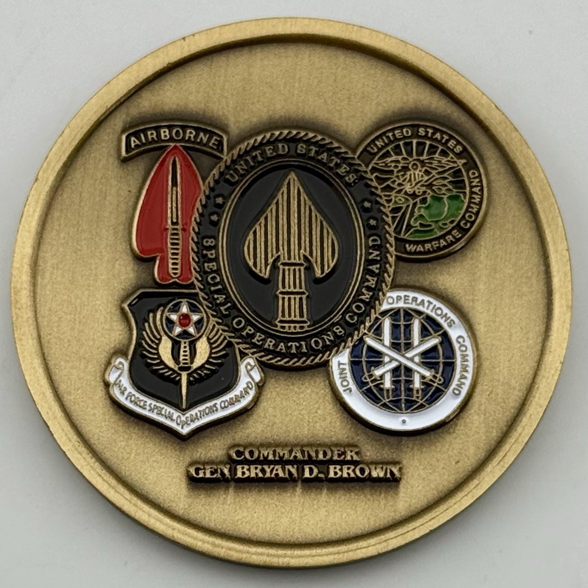 USSOCOM SOF Mess Night 2004 Gen Bryan Brown Bull Simons Award Challenge Coin