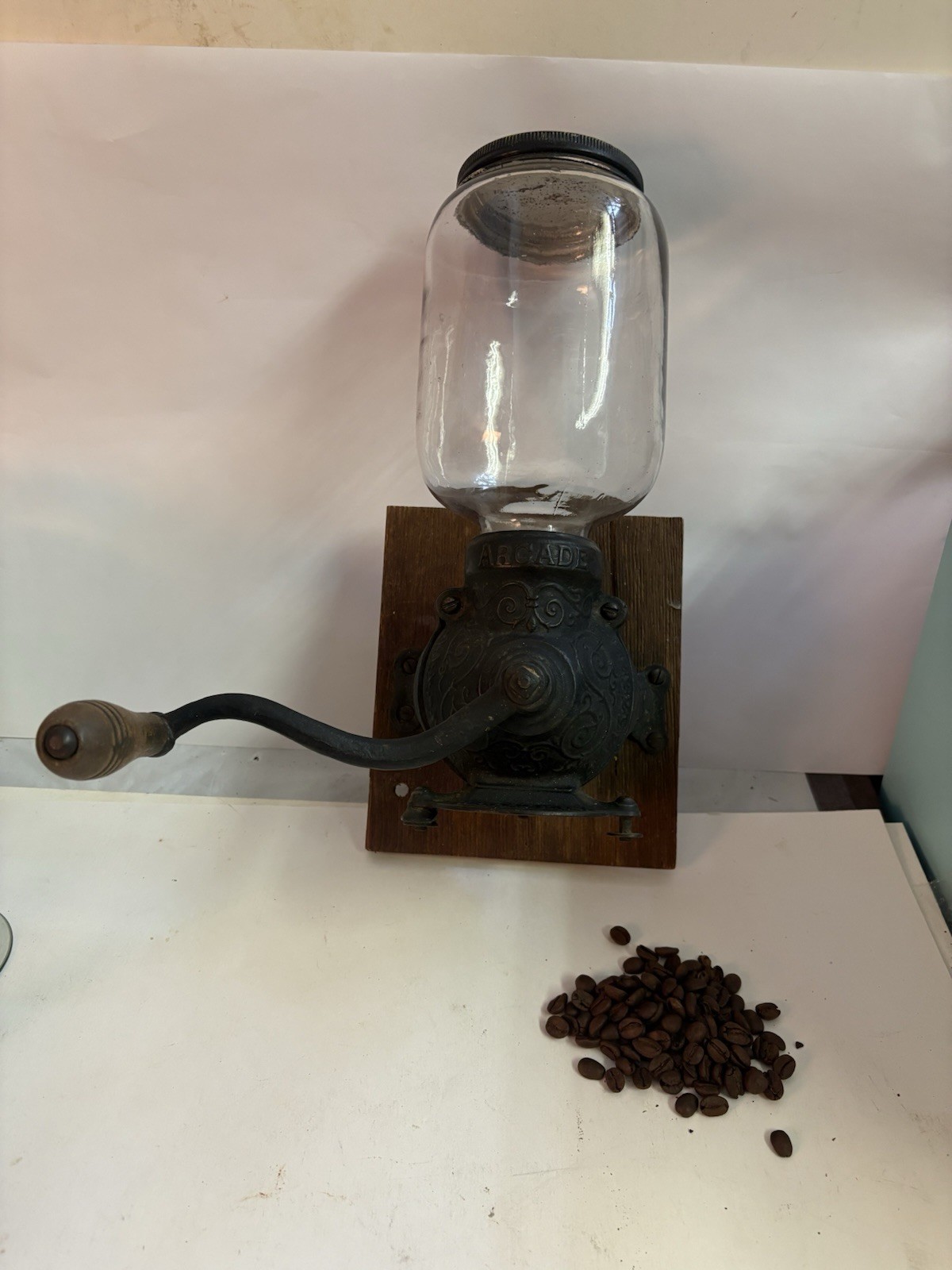 Antique ARCADE CRYSTAL #1 Wall Mounted Coffee Grinder Circa 1880s-1890’s