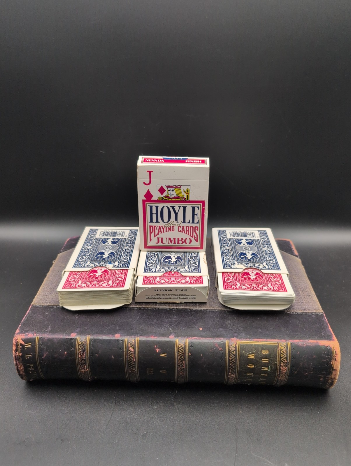 Vintage Hoyle Official Jumbo Poker 1202 Playing Cards 4-Deck Set Nevada Finish