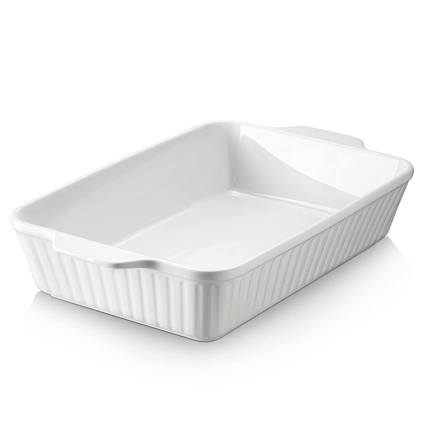DOWAN Casserole Dish, 9x13 Ceramic Baking Large 9x13, Soft White