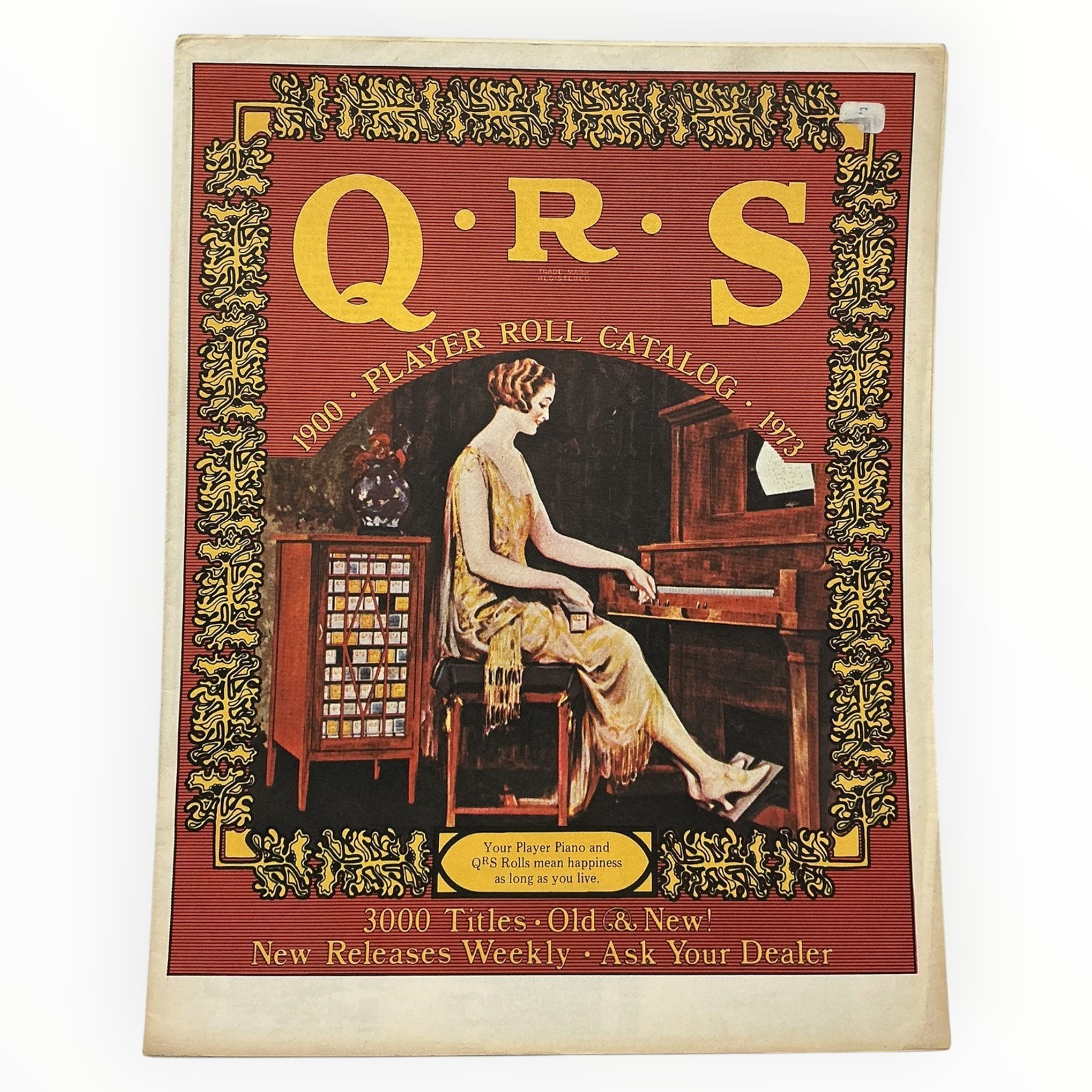 1973 QRS Player Piano Roll Catalog 3000 Titles Mechanical Music Advertising
