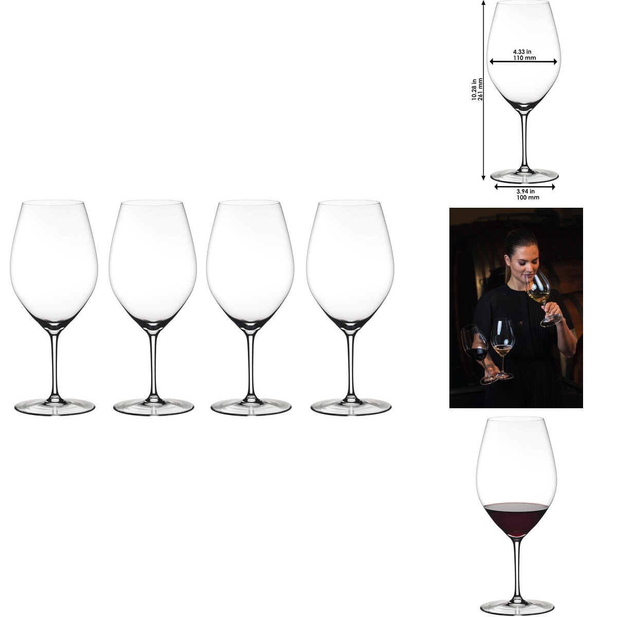 Riedel 0486/0 XL Red Wine Glass 35oz 00 Collection Set of 4 Riedel 0486/0 XL Red Wine Glass 35oz 00 Collection Set of 4