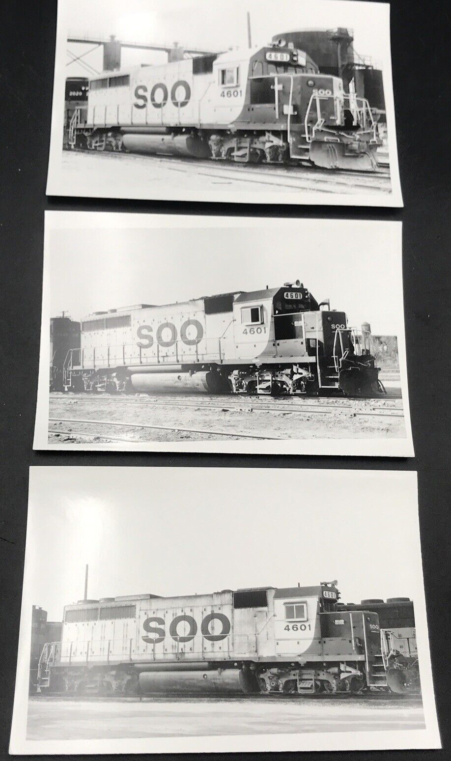 3 Diff Soo Line Railroad CPKC MStP&SSM #4601 GP40 Electromotive Train Photograph