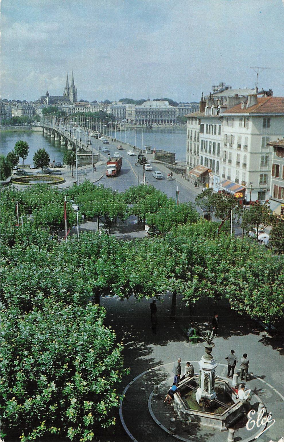 Bayonne France Pont Saint-Esprit Bridge Vintage Color Postcard c1960s Bayonne France Pont Saint-Esprit Bridge Vintage Color Postcard c1960s